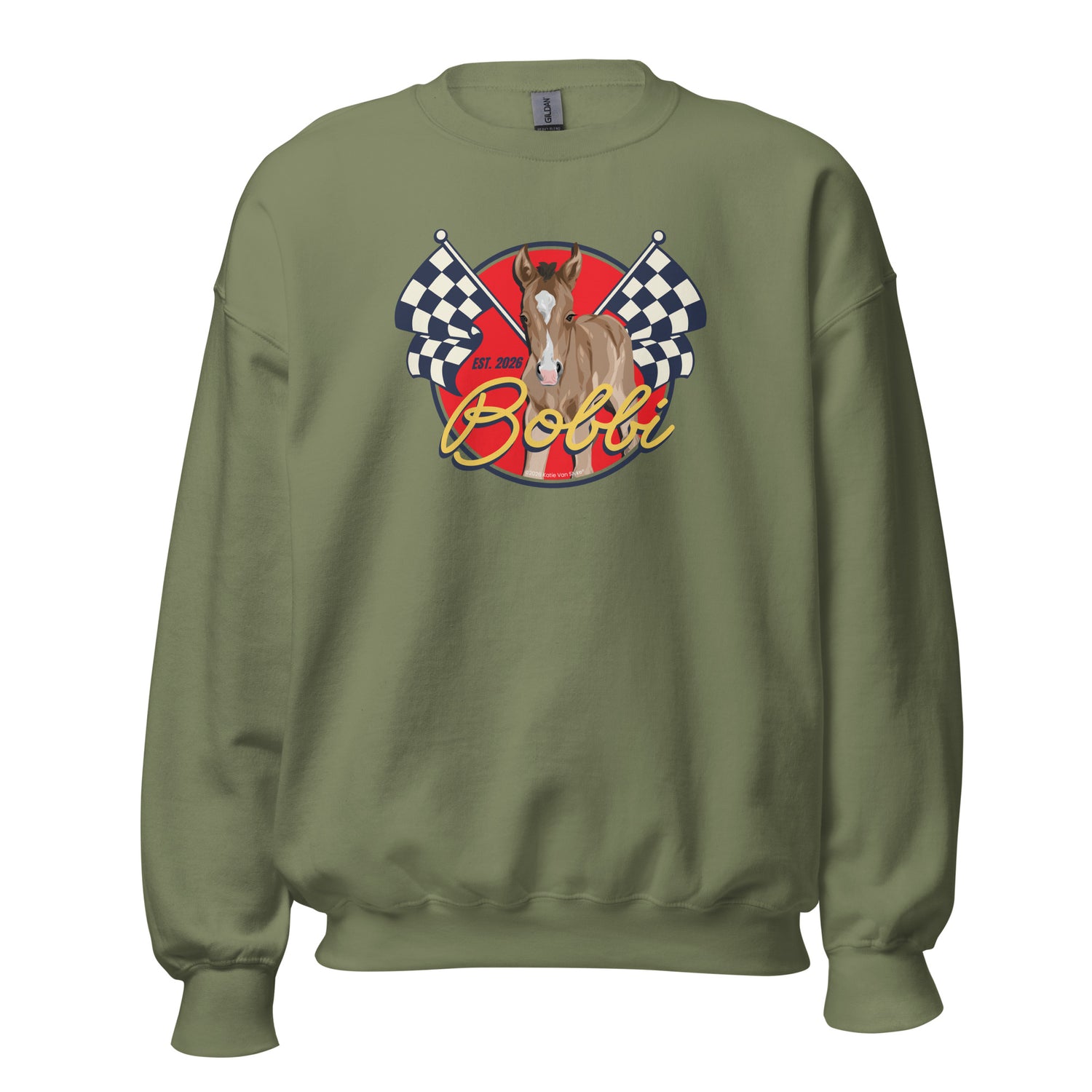 Racer Bobbi Sweatshirt by Katie Van Slyke - Military Green
