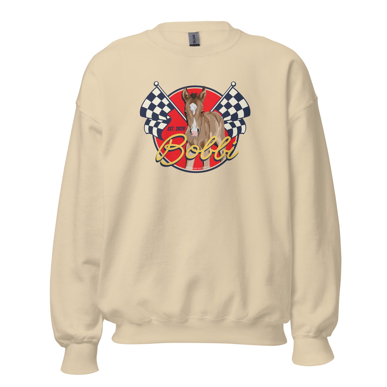 Racer Bobbi Sweatshirt by Katie Van Slyke - Sand