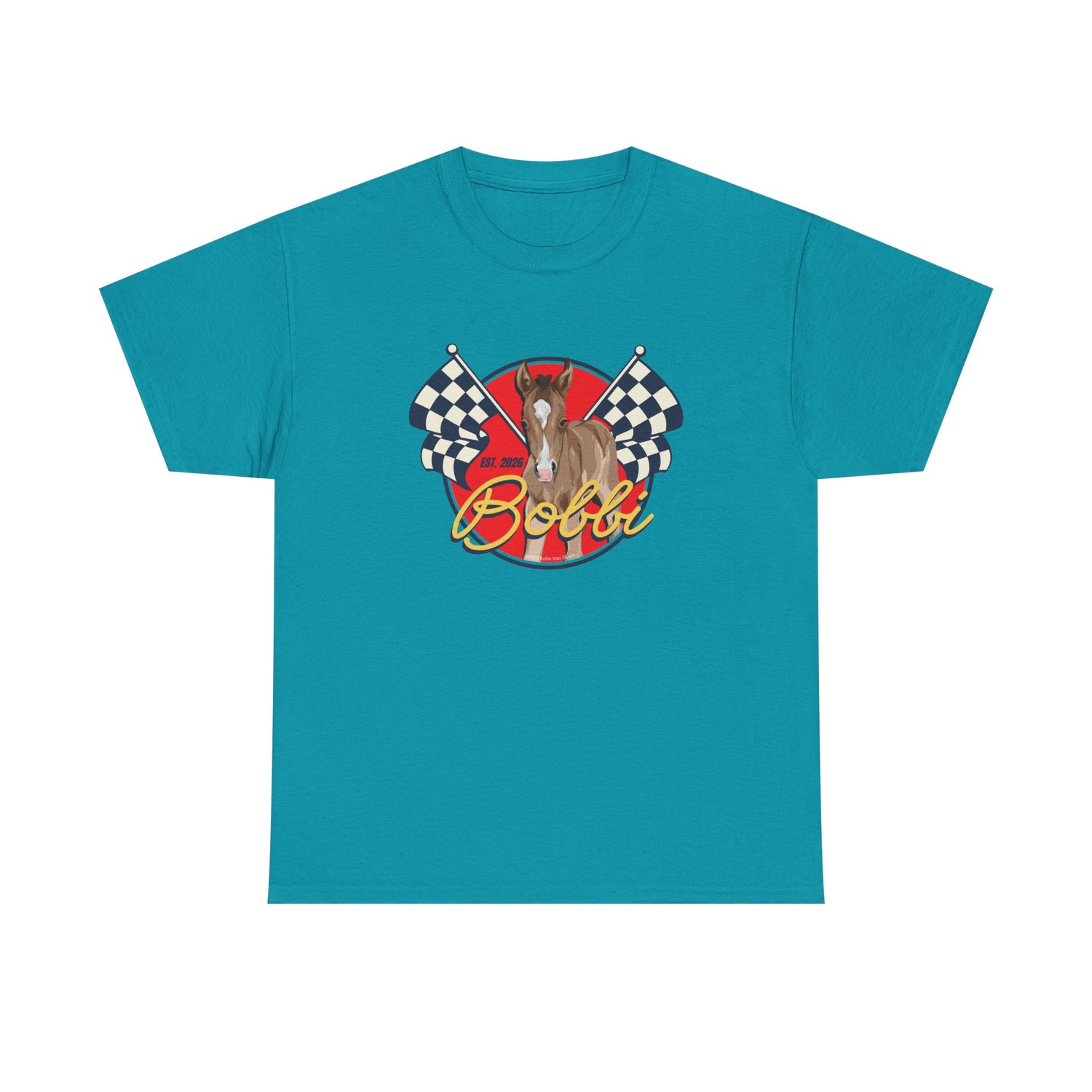 Racer Bobbi T-Shirt by Katie Van Slyke® tropical blue