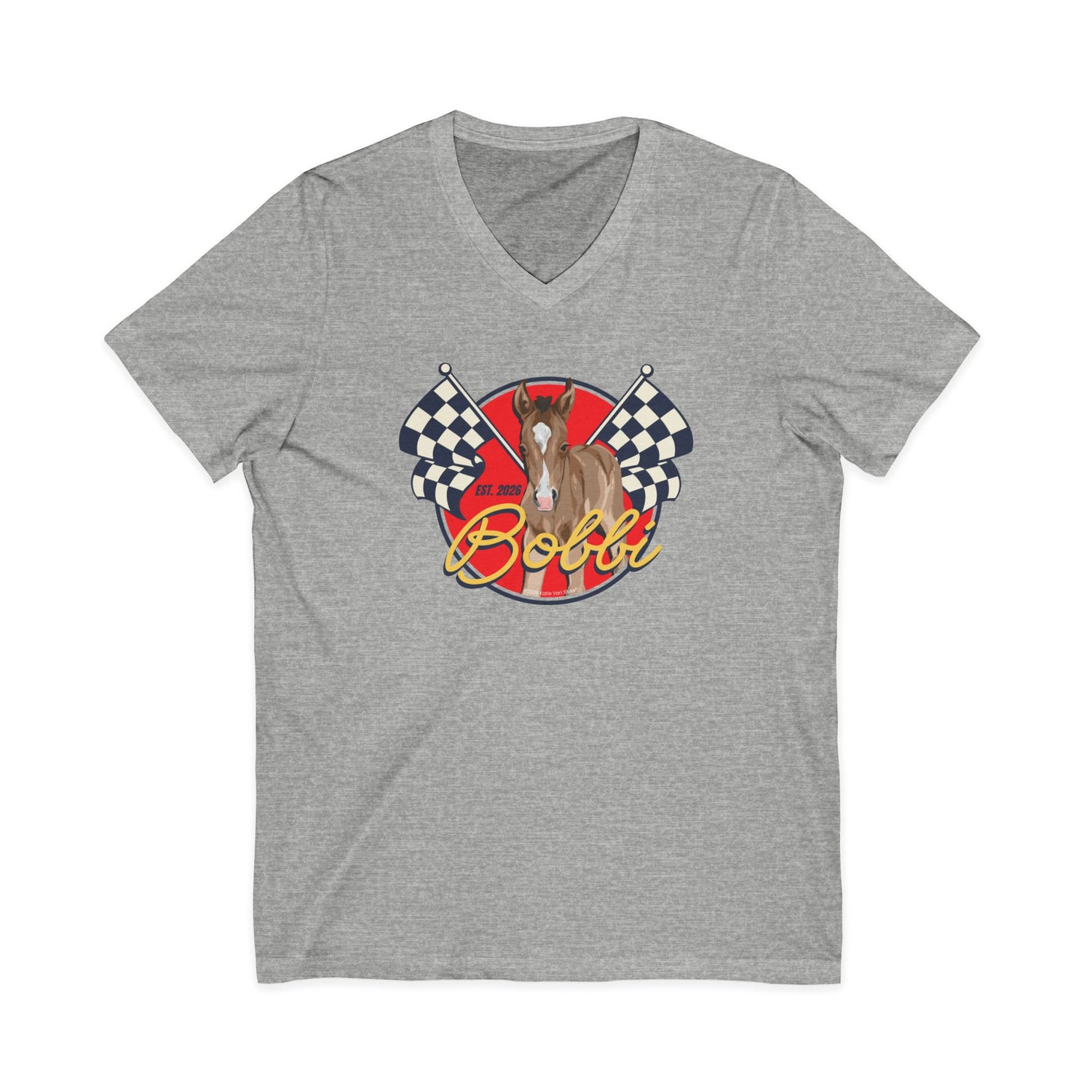 Racer Bobbi V-Neck T-Shirt by Katie Van Slyke® Sport grey