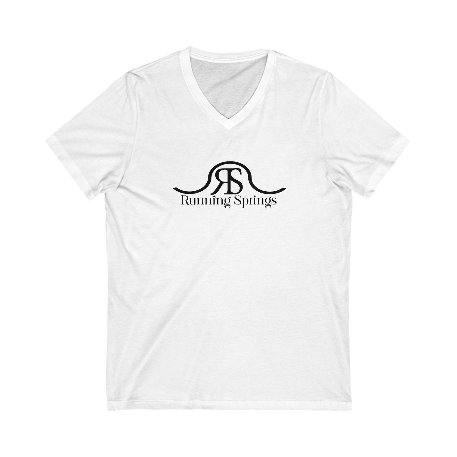 Running Springs V-Neck T-Shirt by Katie Van Slyke
