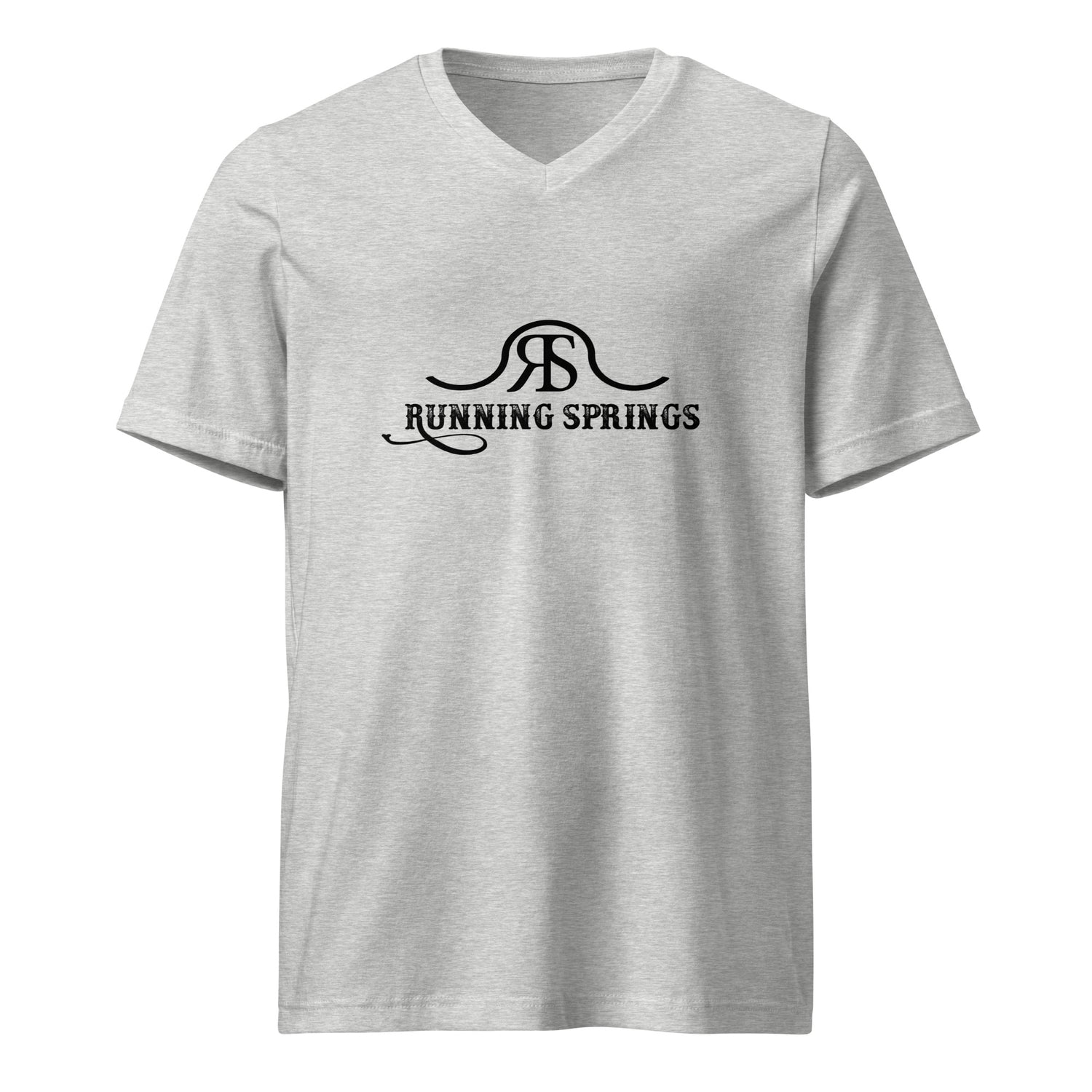 Running Springs V-Neck T-Shirt by Katie Van Slyke - Athletic Heather