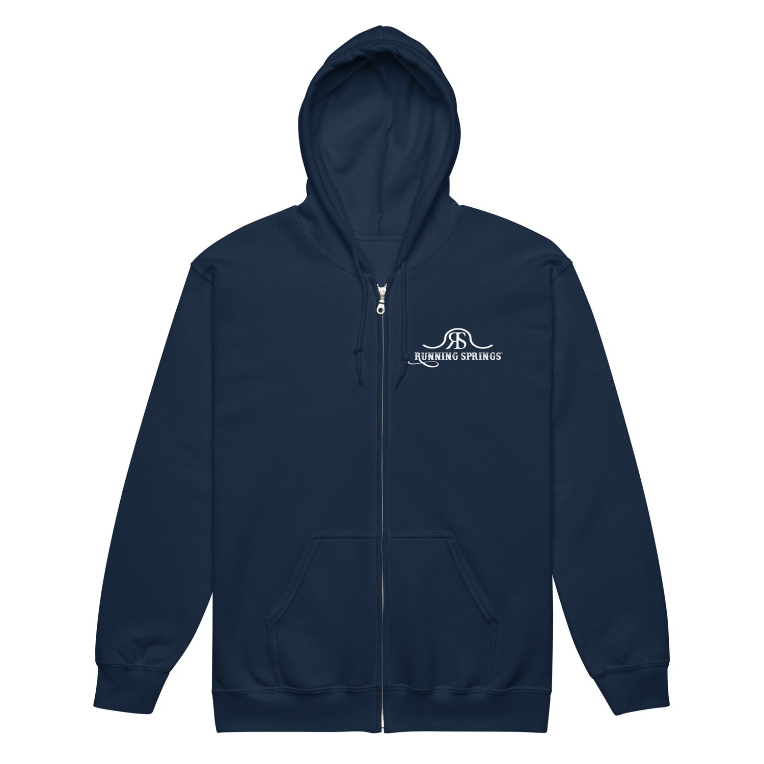 Running Springs Zip-Up Hoodie by Katie Van Slyke - Navy