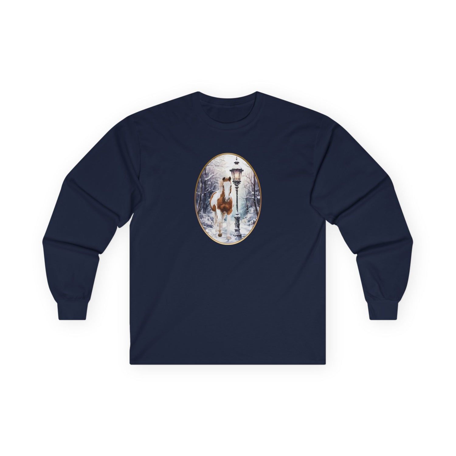 Snow Bo Long Sleeve T-Shirt by Katie Van Slyke® Navy