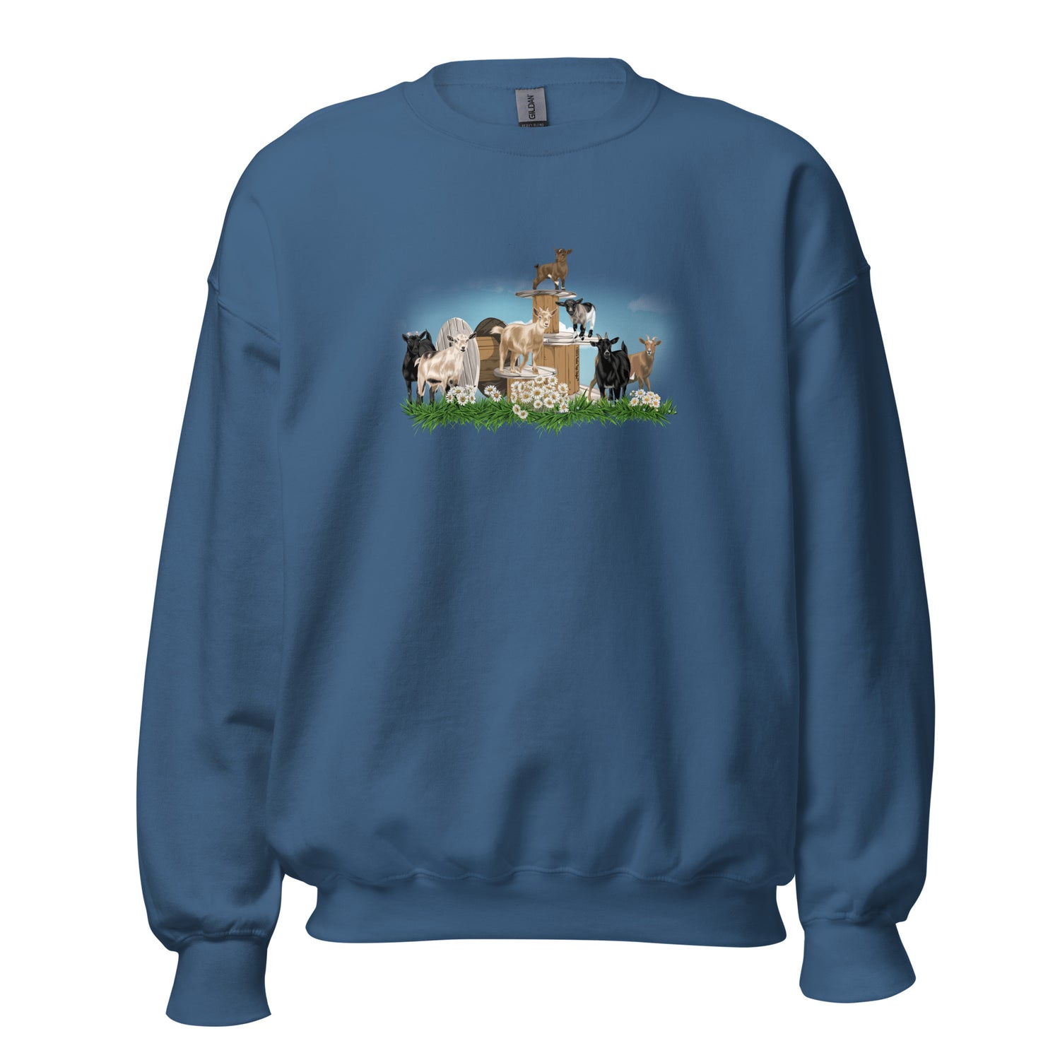The Goat Crew Sweatshirt by Katie Van Slyke - Indigo Blue