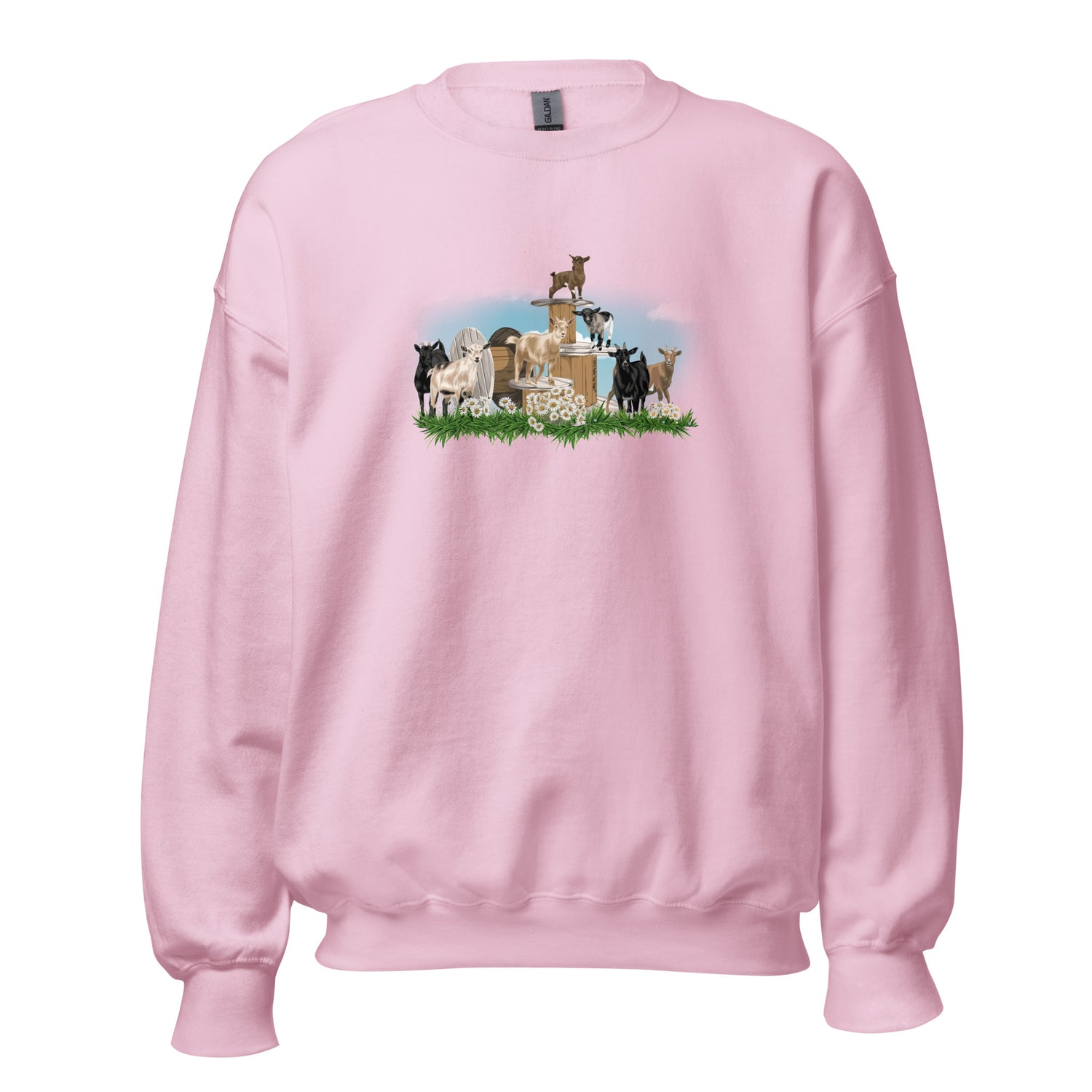 The Goat Crew Sweatshirt by Katie Van Slyke - Light Pink
