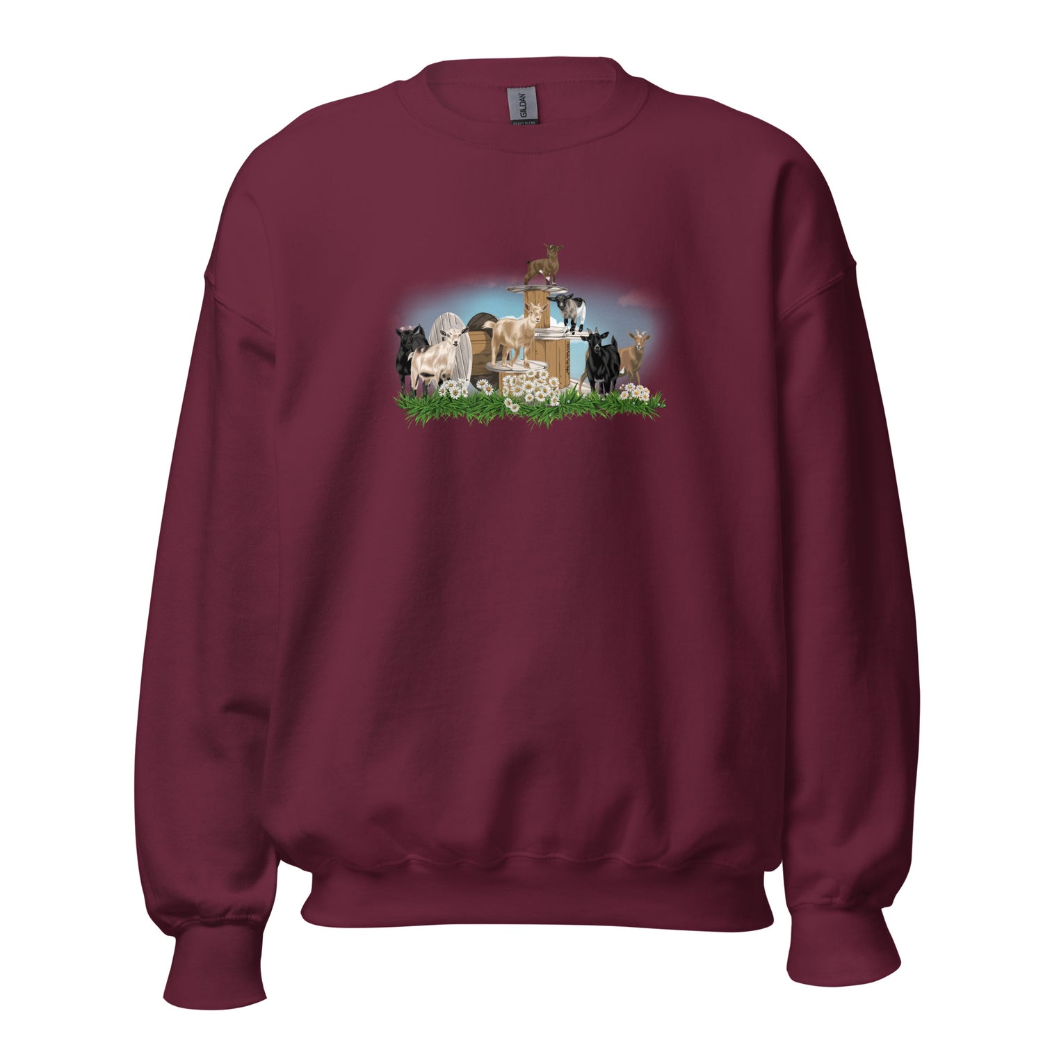 The Goat Crew Sweatshirt by Katie Van Slyke - Maroon