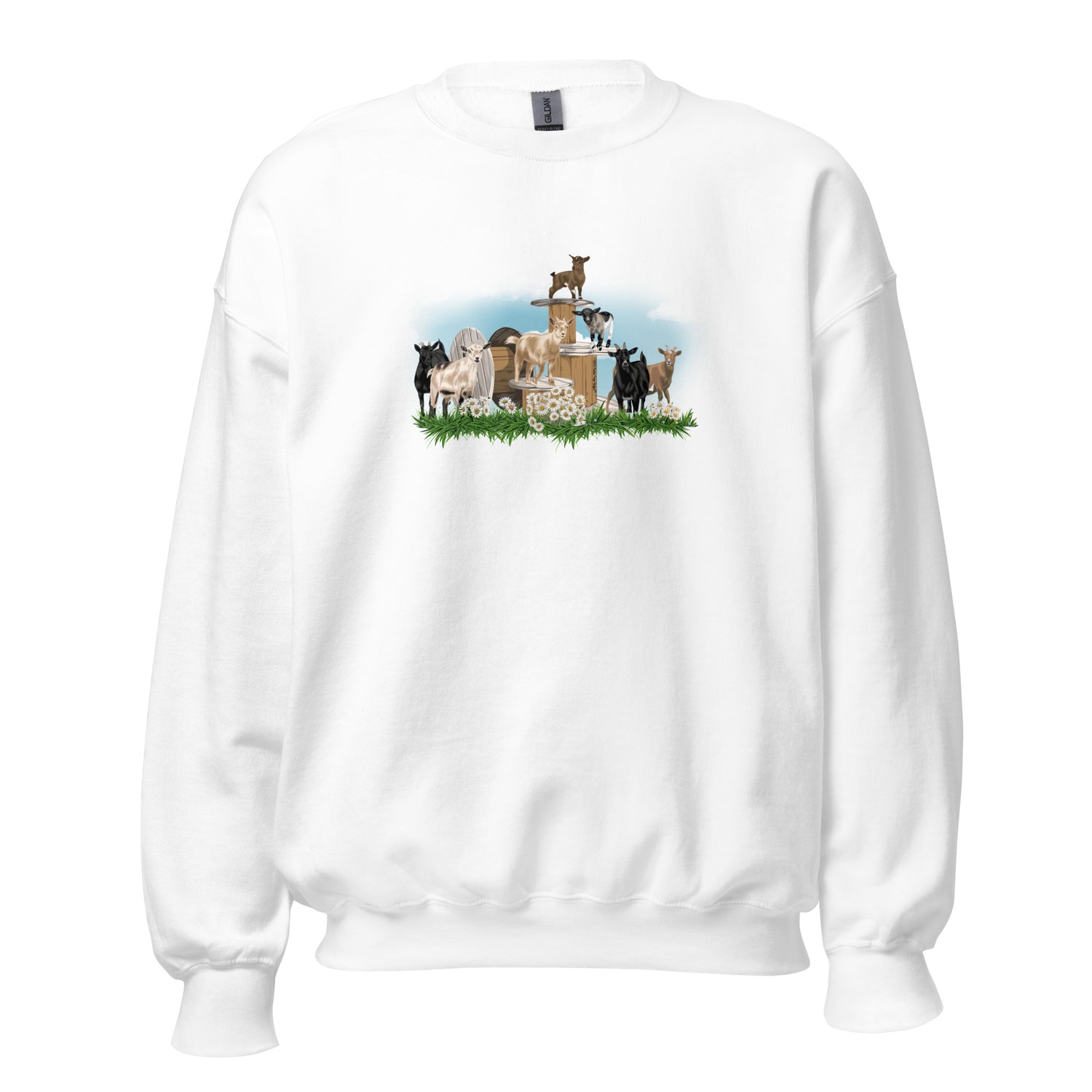 The Goat Crew Sweatshirt by Katie Van Slyke - White