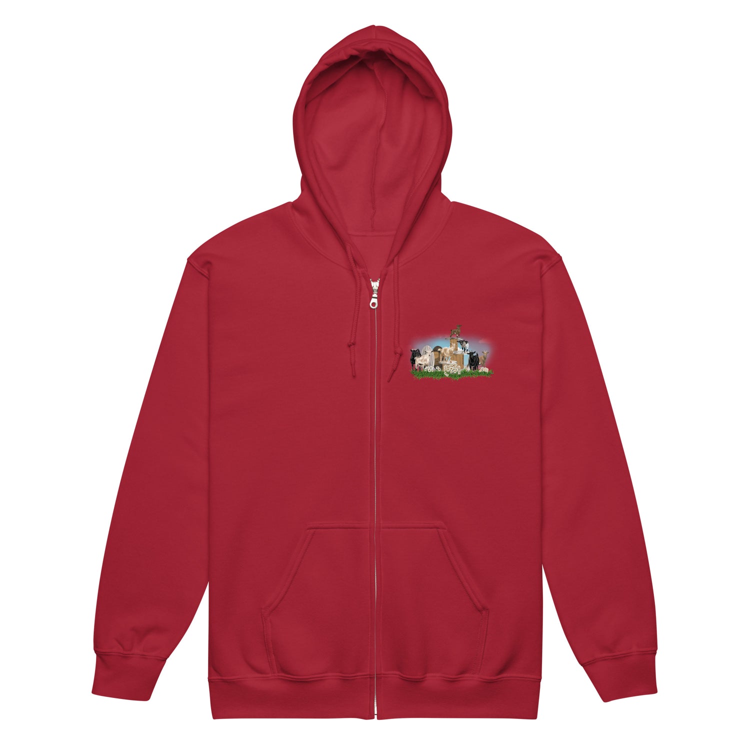 The Goat Crew Zip-Up Hoodie by Katie Van Slyke - Cardinal Red