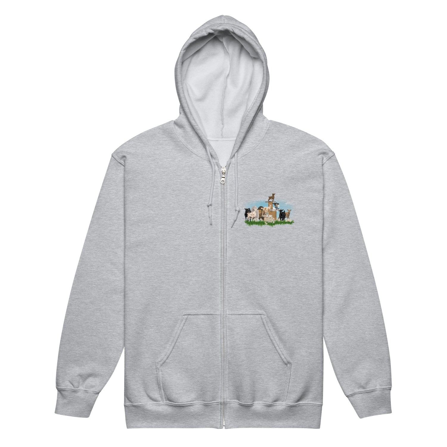 The Goat Crew Zip-Up Hoodie by Katie Van Slyke - Sport Grey