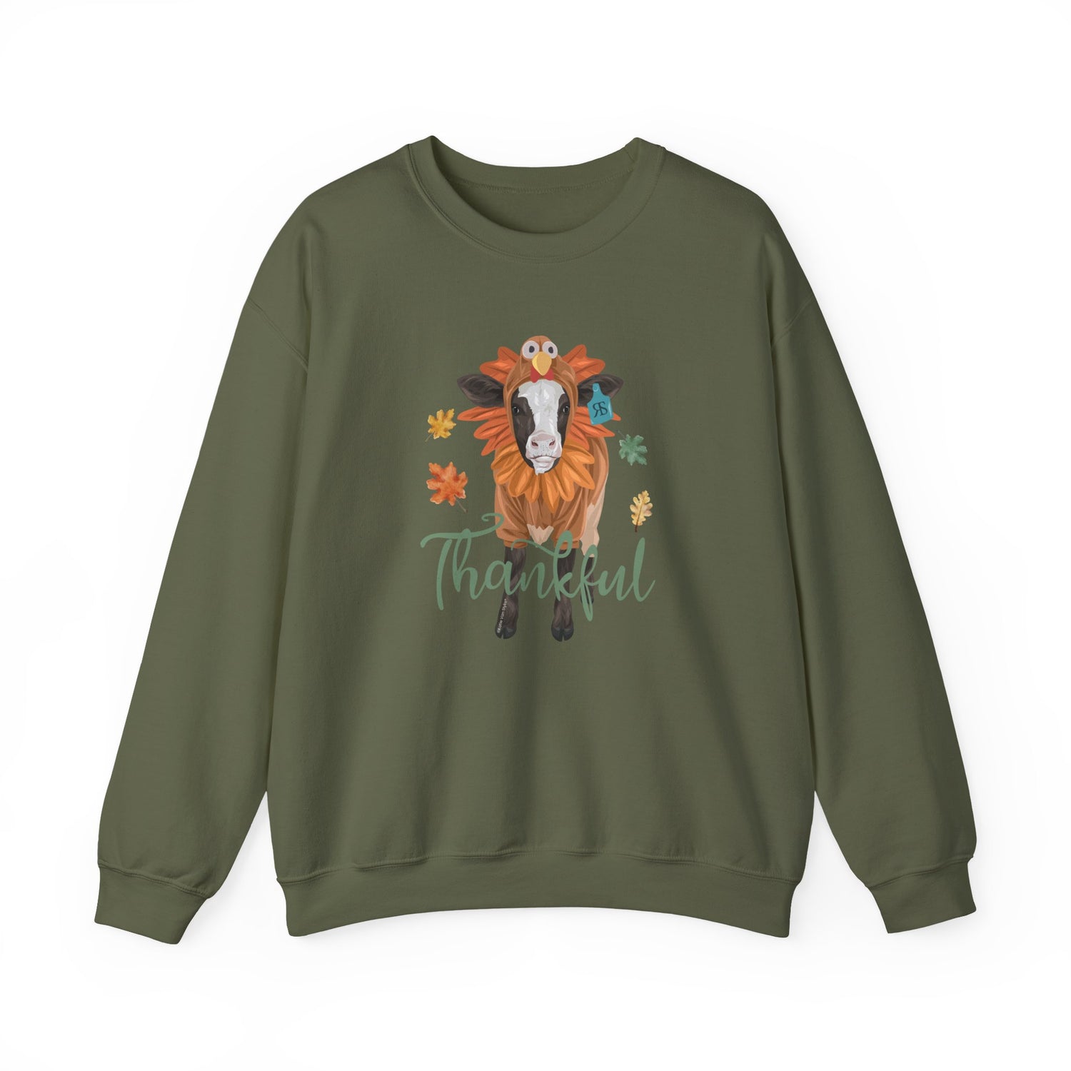 Turkey Time Sweatshirt by Katie Van Slyke™ military green