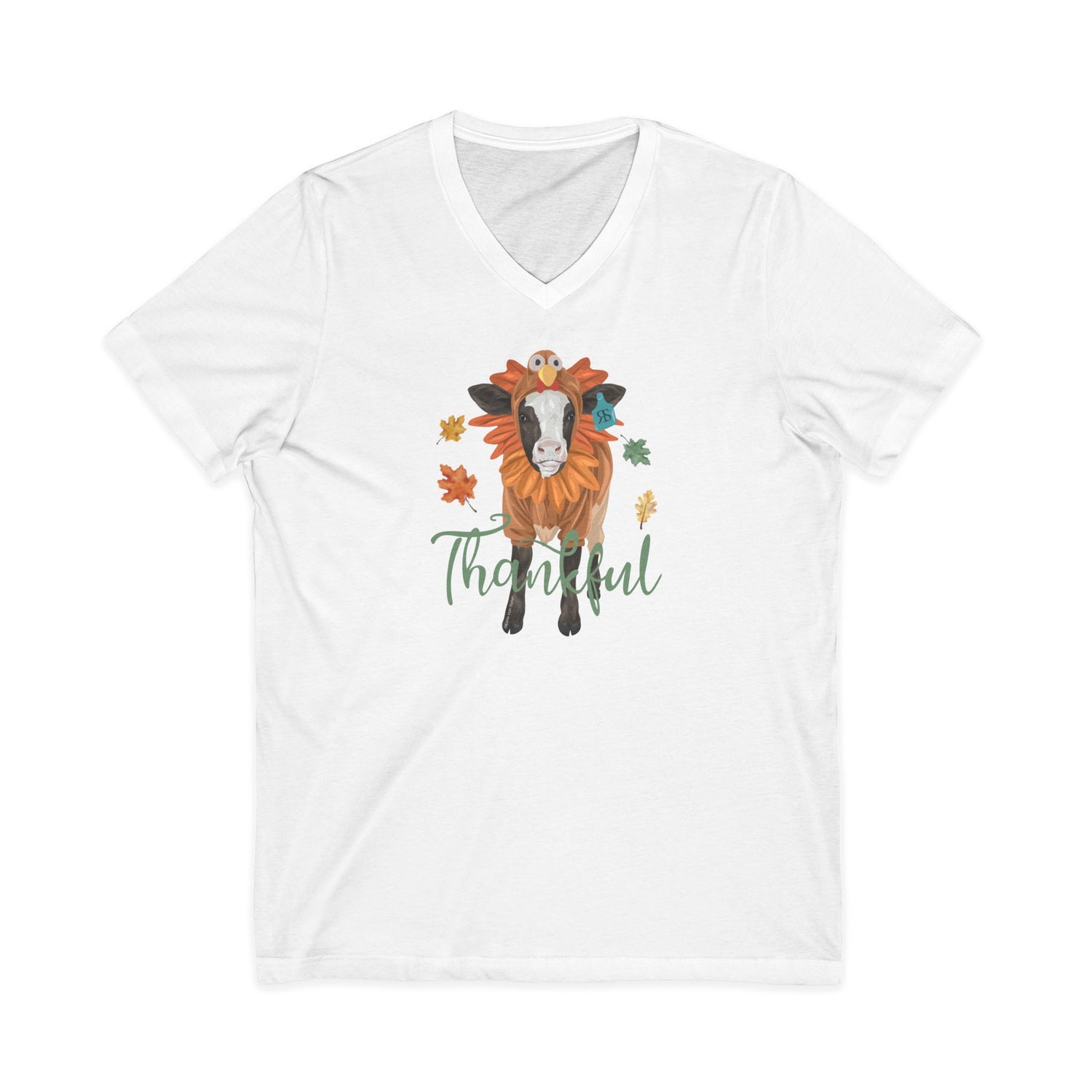 Turkey Time V-Neck T-Shirt by Katie Van Slyke™ white
