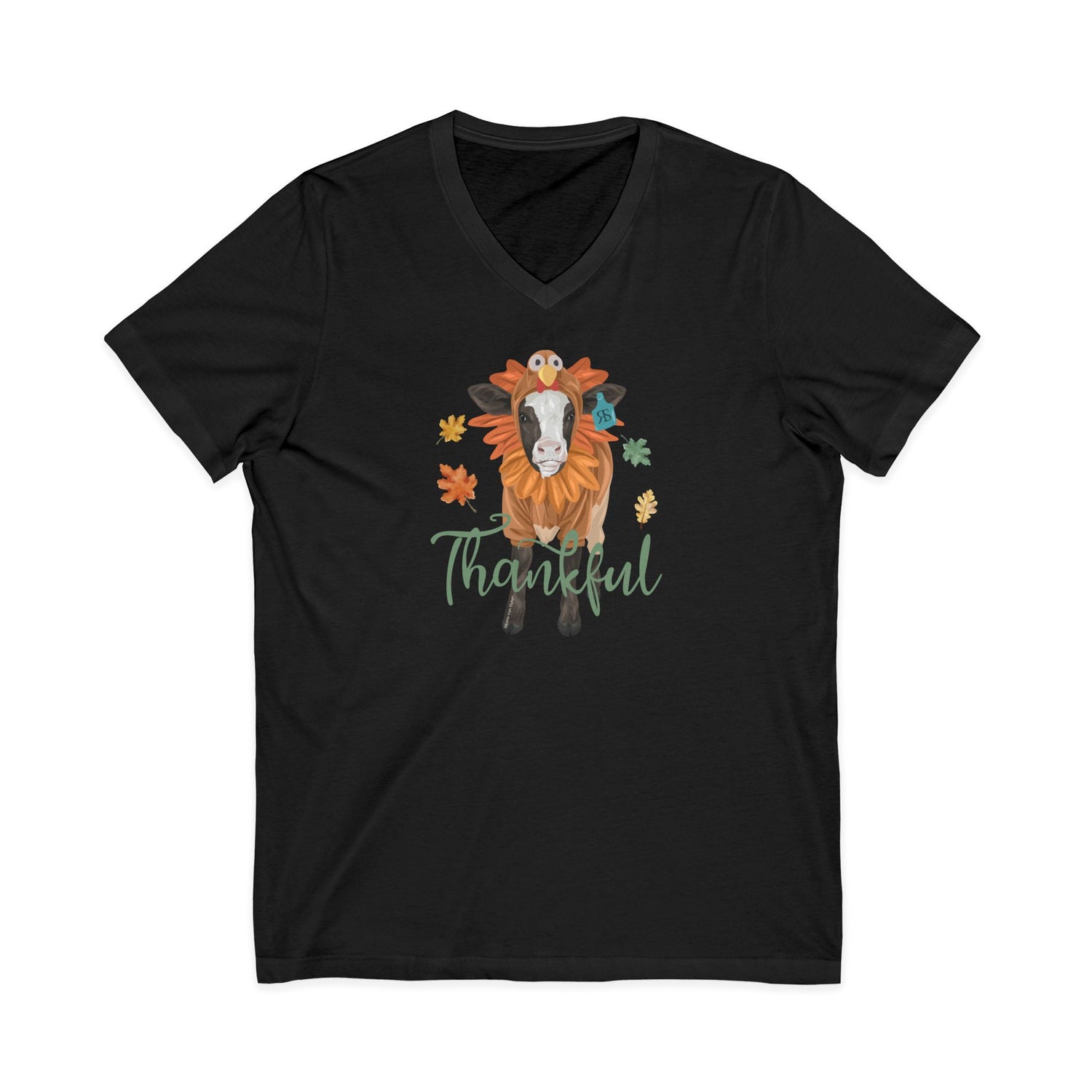 Turkey Time V-Neck T-Shirt by Katie Van Slyke™ black