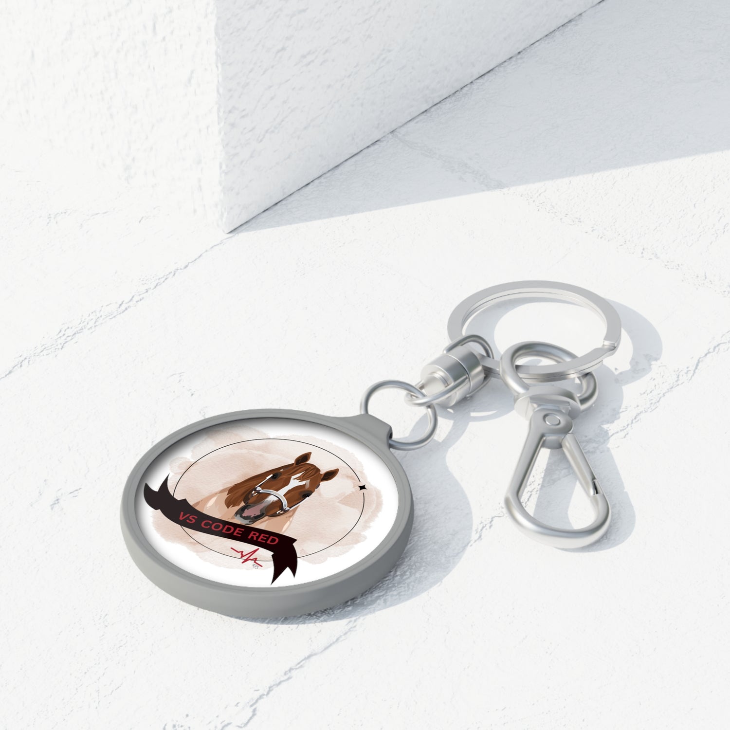 VS Code Red Keychain by Katie Van Slyke