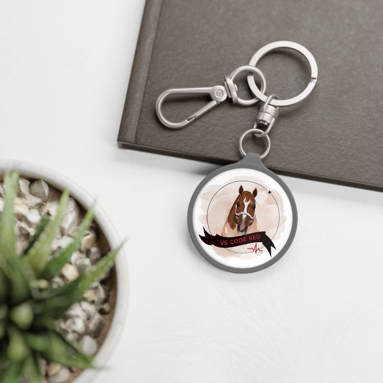 VS Code Red Keychain by Katie Van Slyke