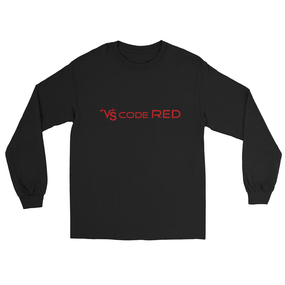 VS Code Red Long Sleeve T-Shirt by Katie Van Slyke - Black