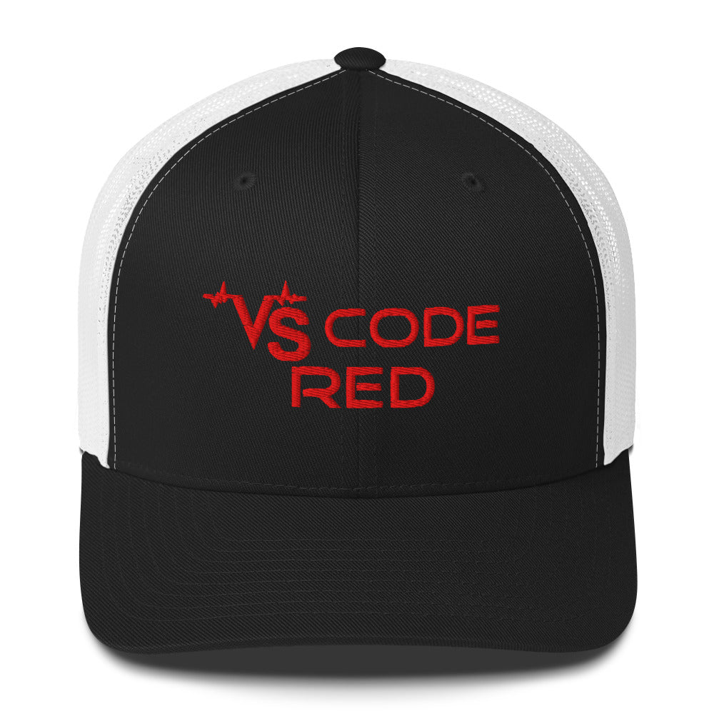 VS Code Red Trucker Cap by Katie Van Slyke™ Black/White