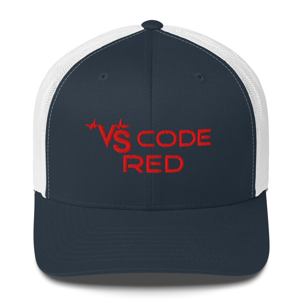 VS Code Red Trucker Cap by Katie Van Slyke™ Navy/White