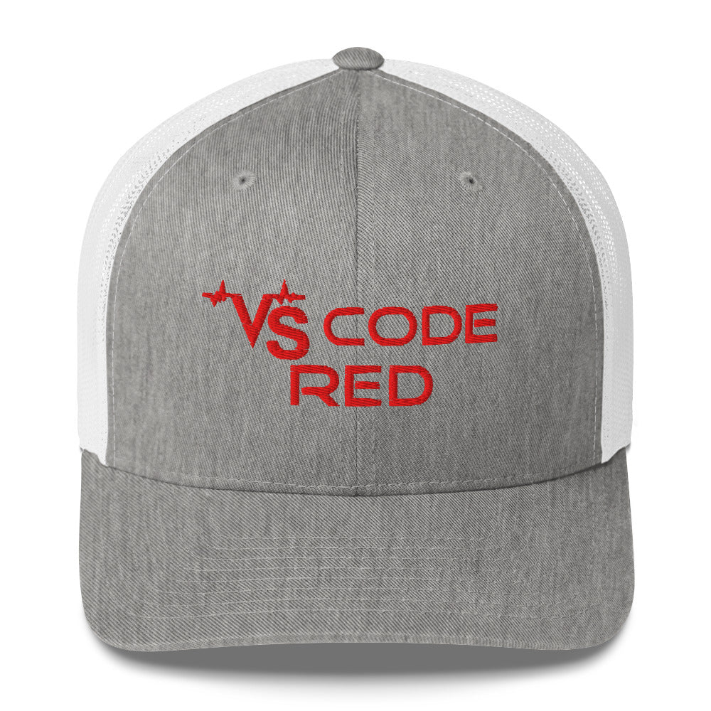 VS Code Red Trucker Cap by Katie Van Slyke™ Sport Grey/White