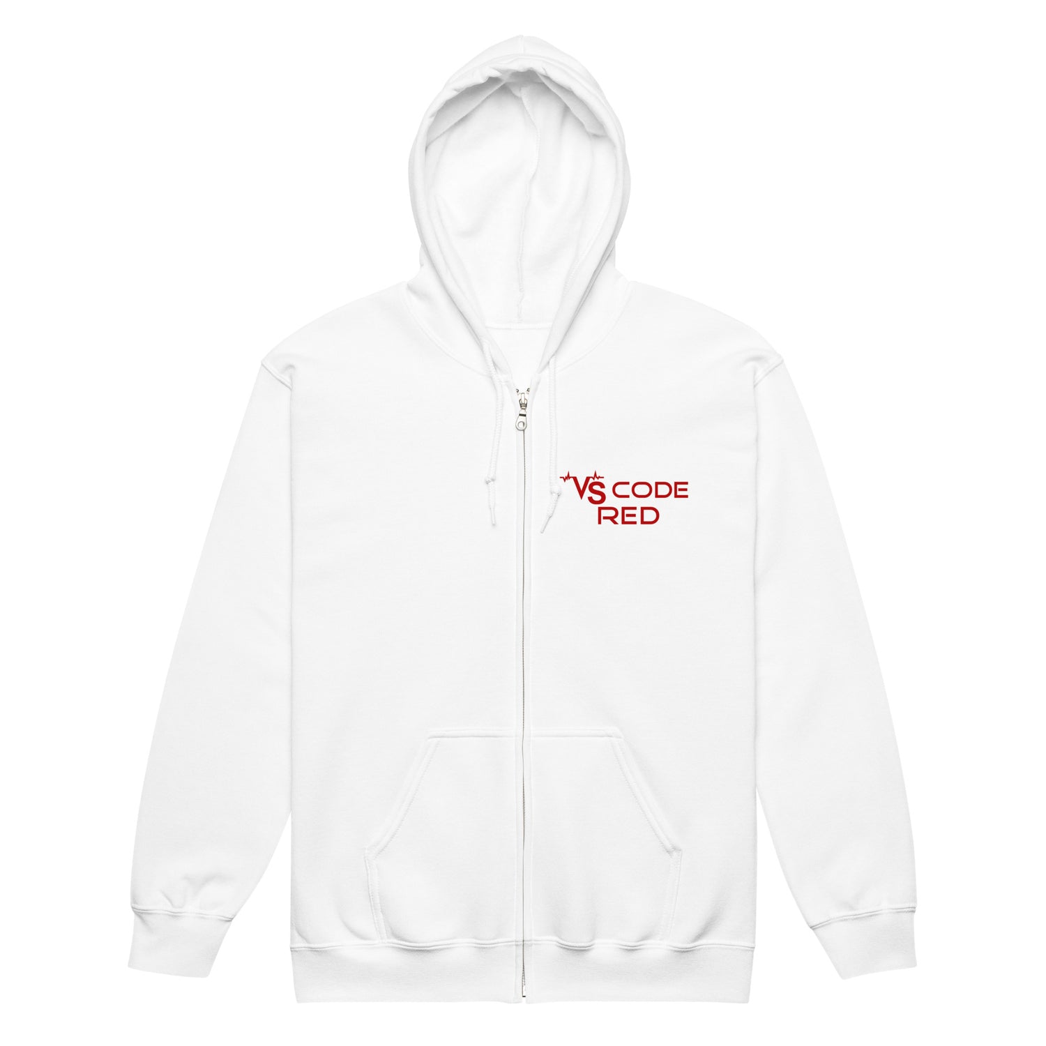 VS Code Red Zip-Up Hoodie by Katie Van Slyke - White