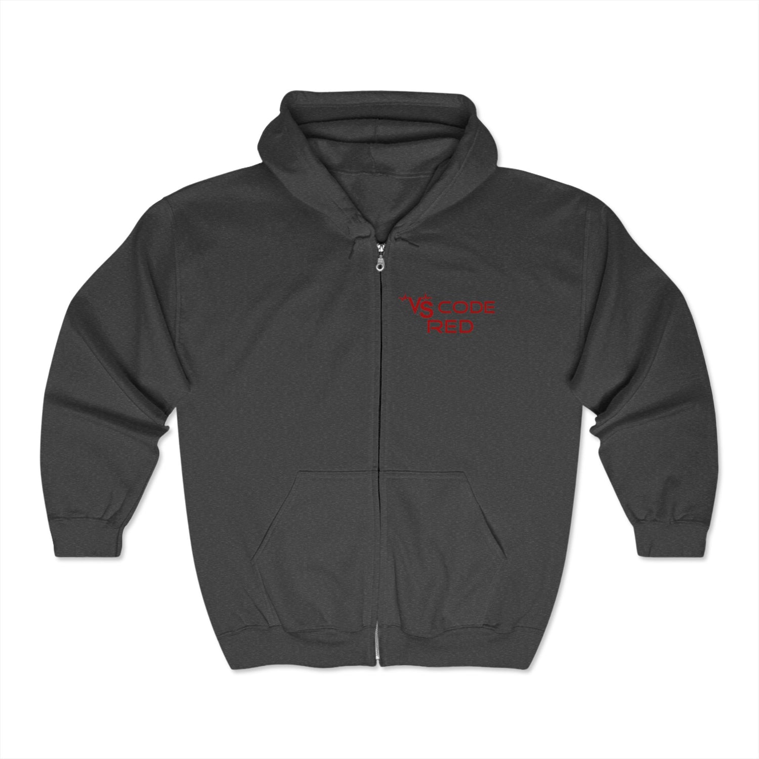 VS Code Red Zipper Hoodie by Katie Van Slyke