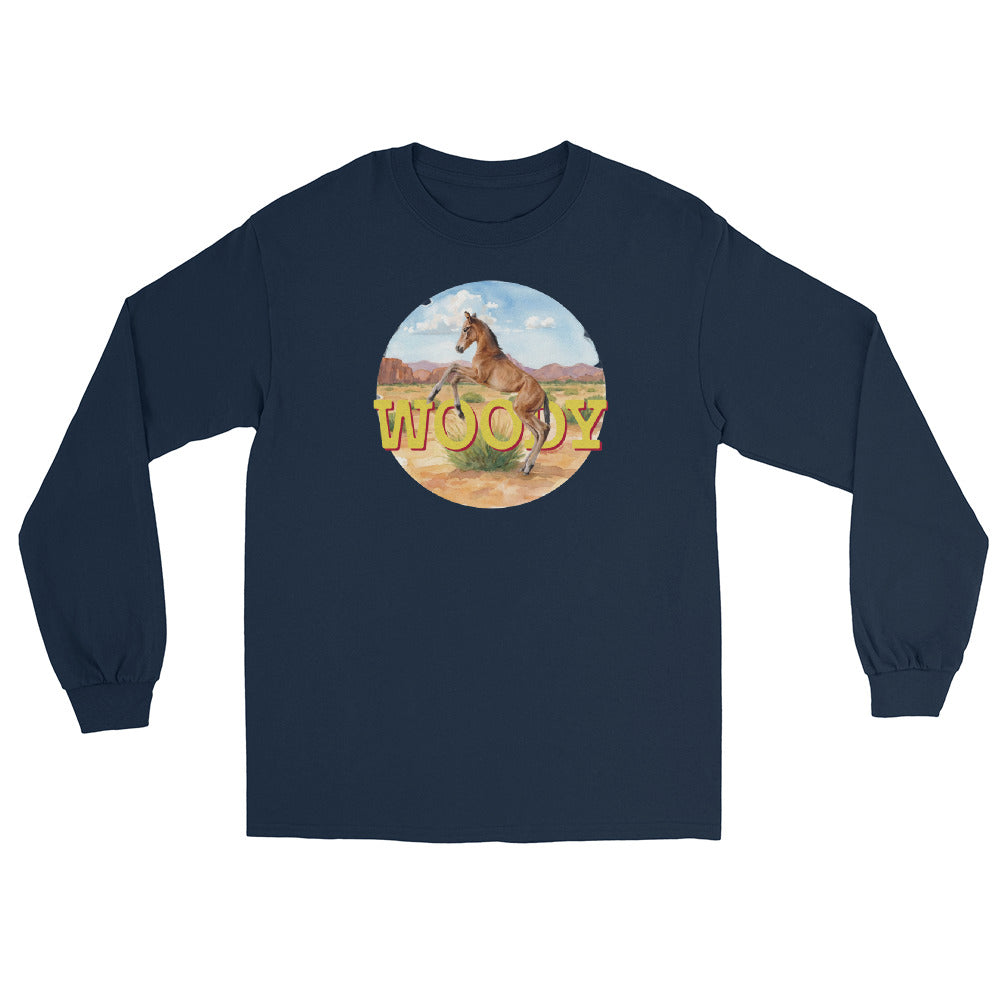 Woody Long Sleeve T-Shirt by Katie Van Slyke - Navy
