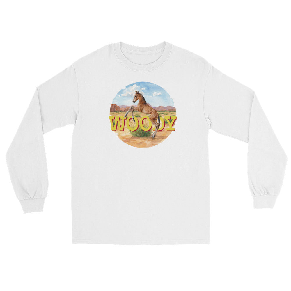 Woody Long Sleeve T-Shirt by Katie Van Slyke - White