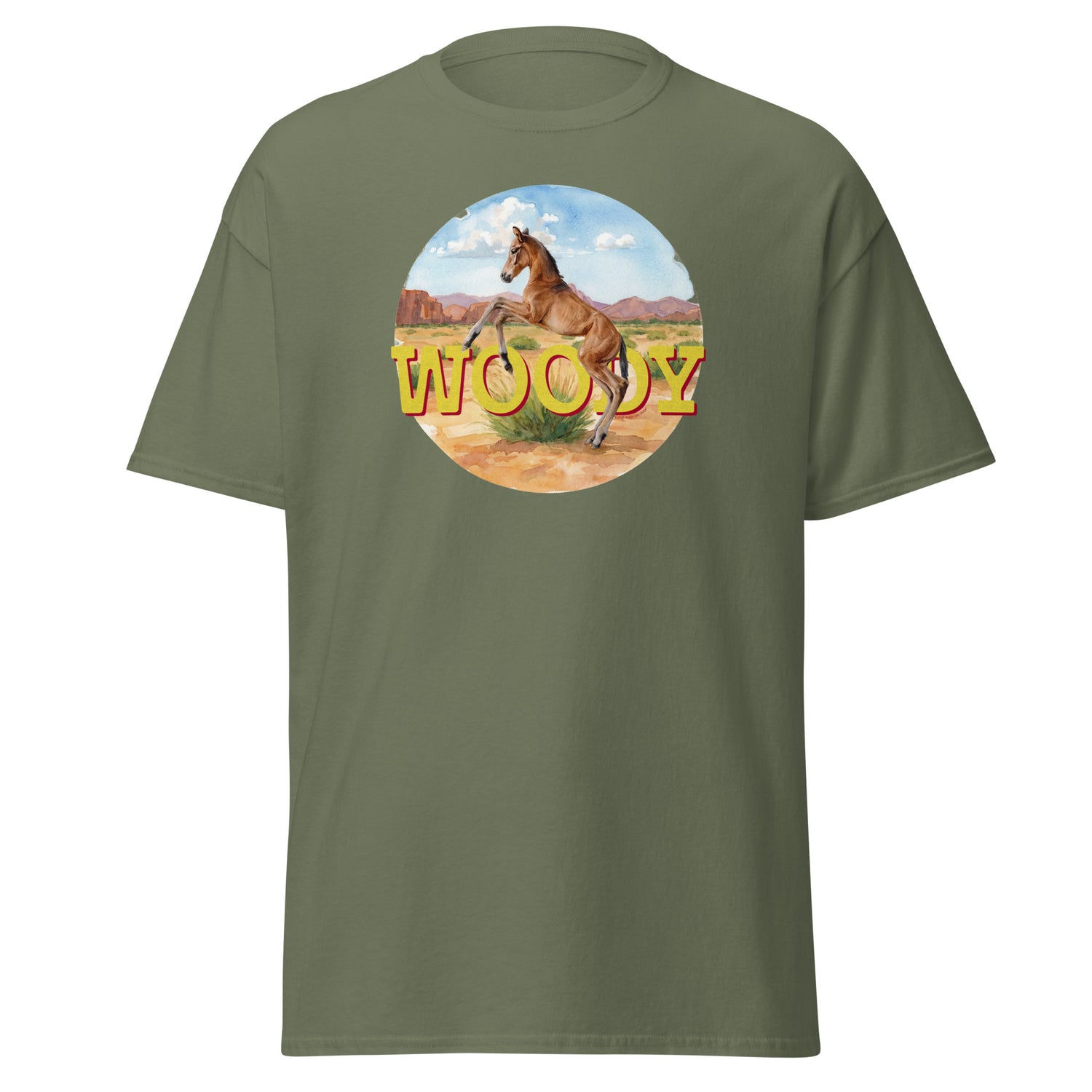 Woody T-Shirt by Katie Van Slyke - Military Green