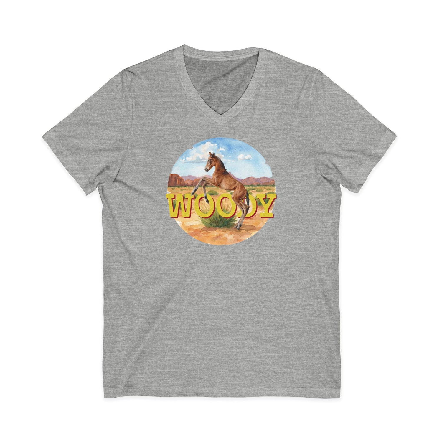 Woody V-Neck T-Shirt by Katie Van Slyke® Sport Grey
