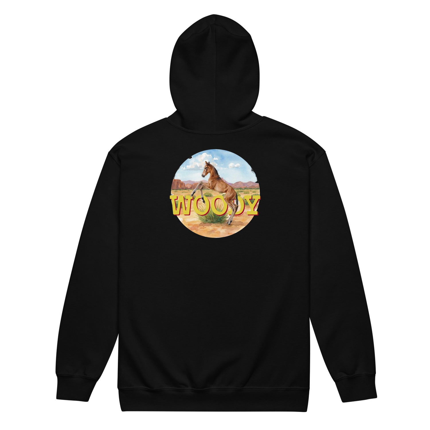 Woody Zip-Up Hoodie by Katie Van Slyke - Black back