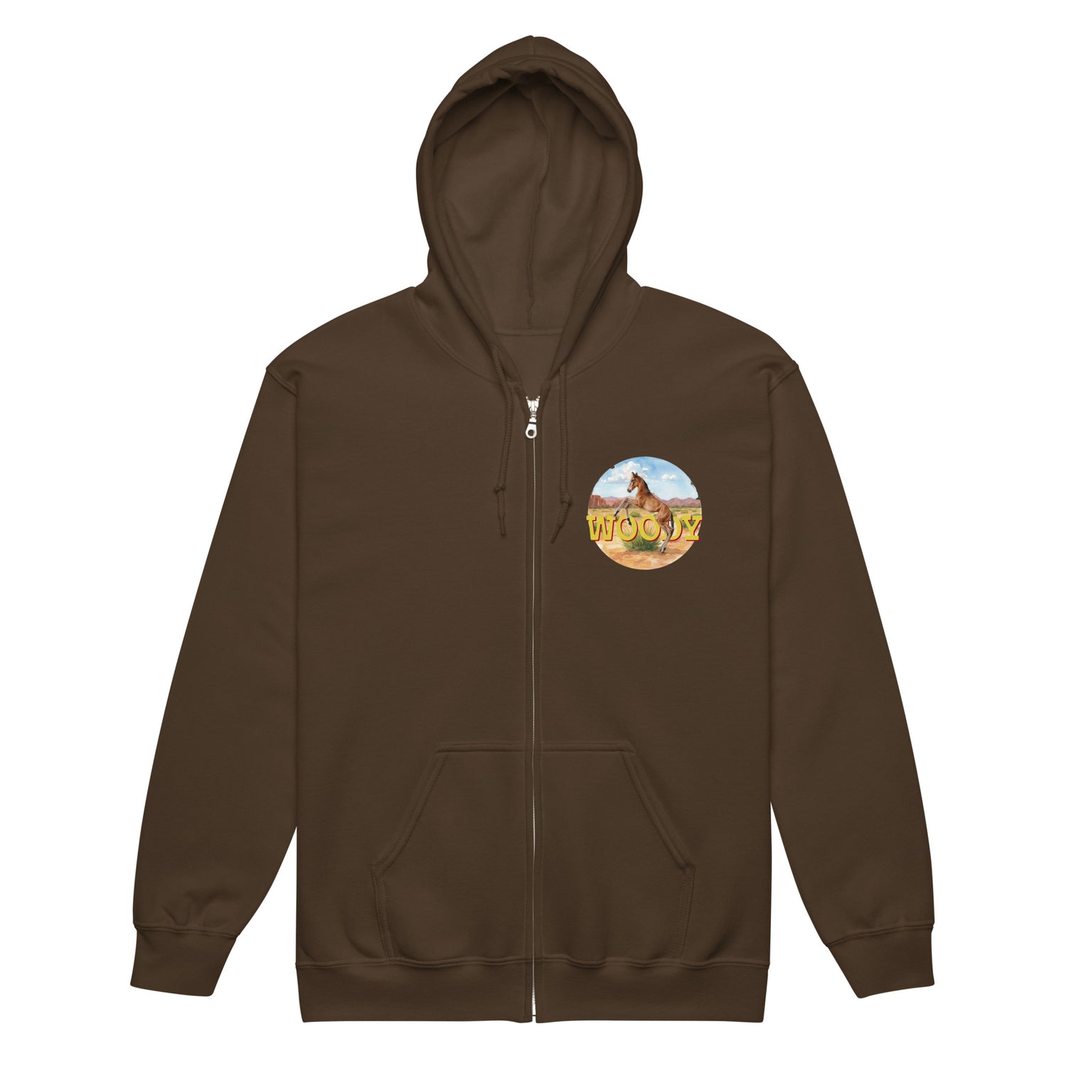 Woody Zip-Up Hoodie by Katie Van Slyke - Dark Chocolate