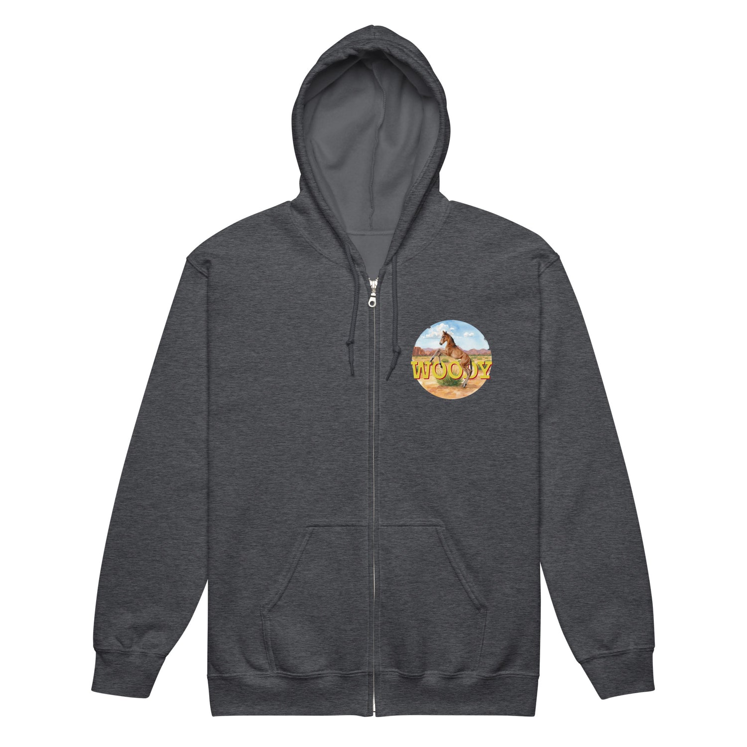 Woody Zip-Up Hoodie by Katie Van Slyke - Dark Heather