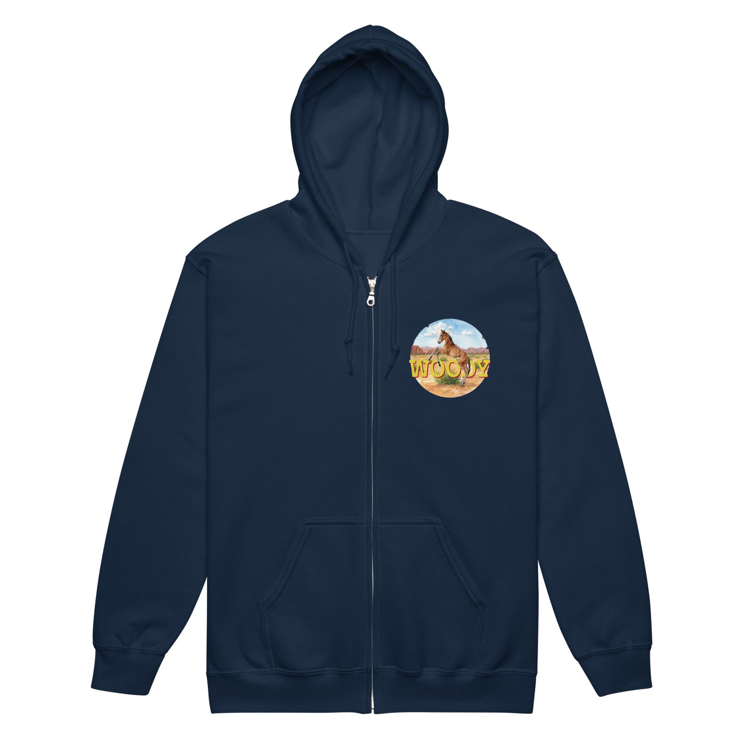 Woody Zip-Up Hoodie by Katie Van Slyke - Navy