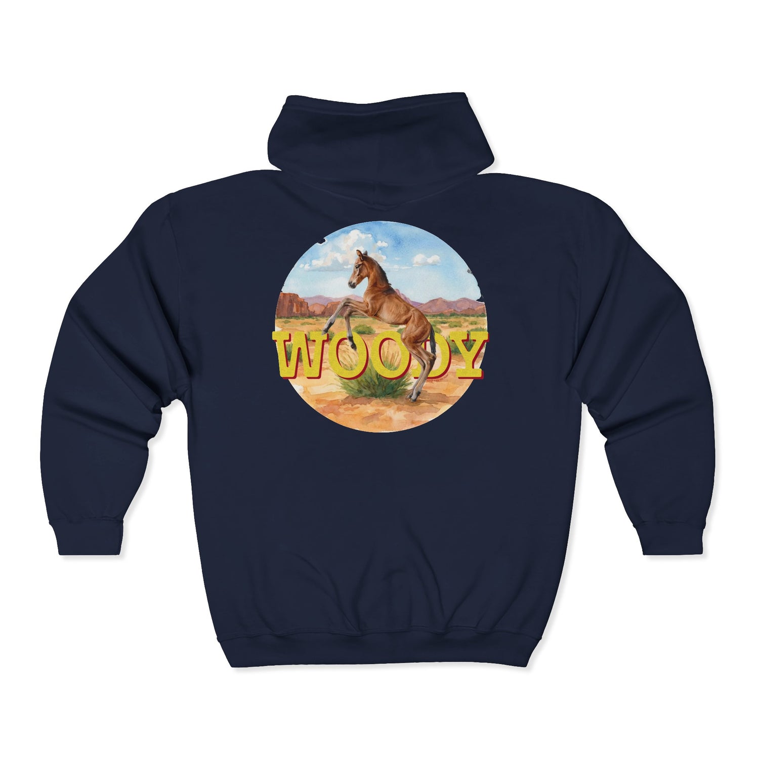 Woody Zip-Up Hoodie by Katie Van Slyke® Navy back