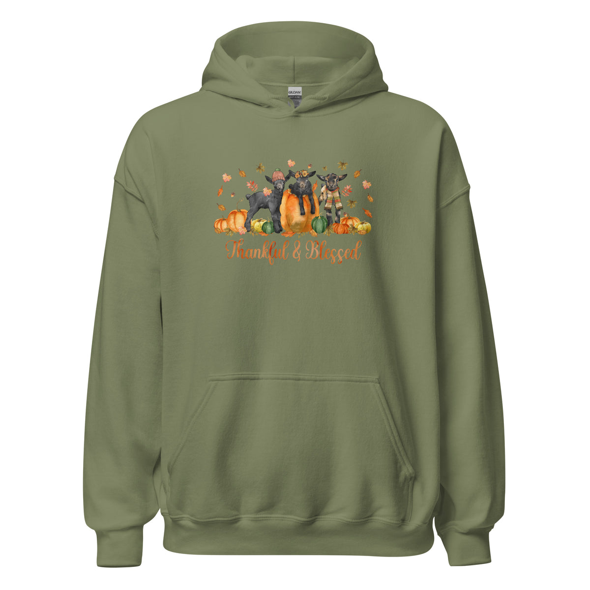 Blessed Goaties Hoodie by Katie Van Slyke - Military Green