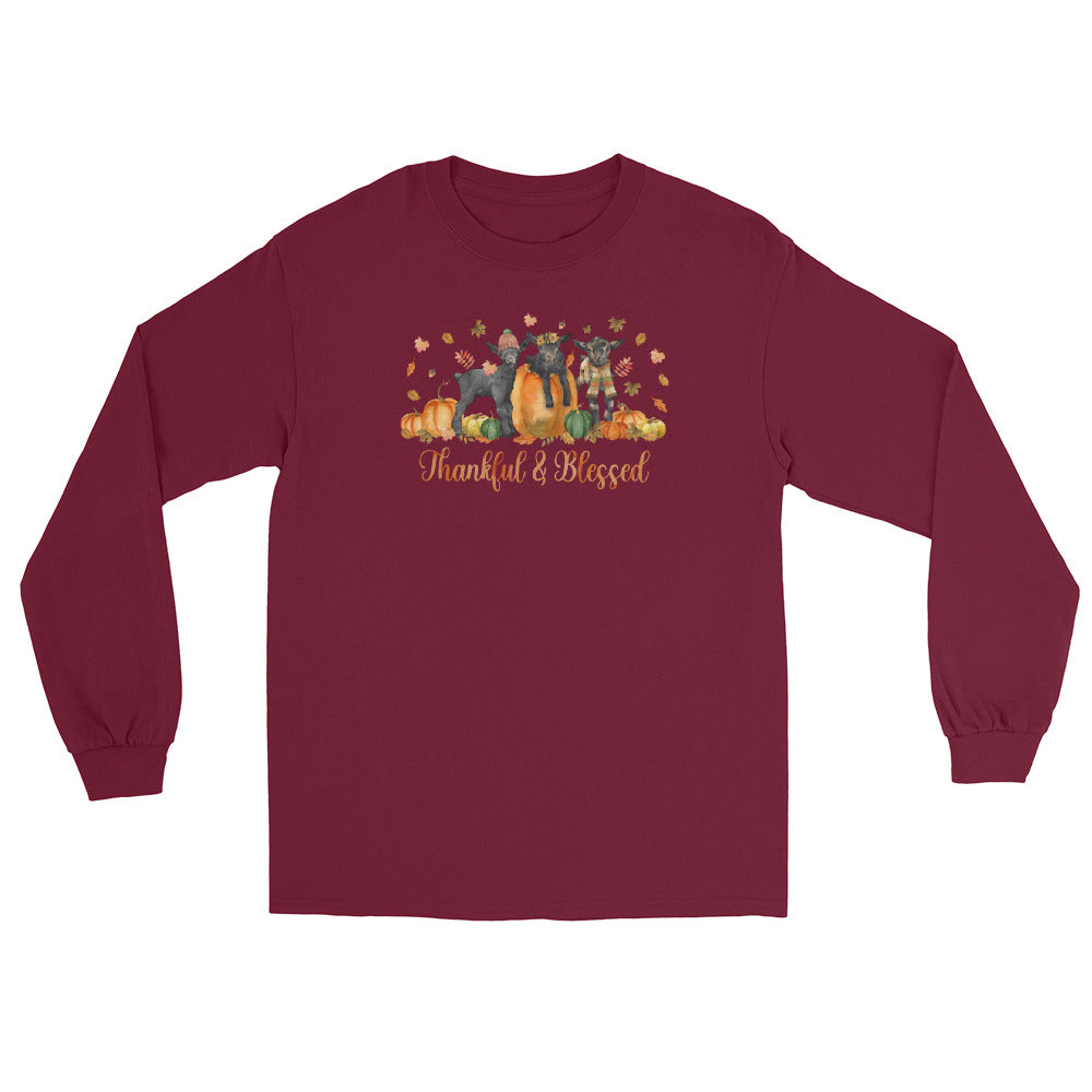 Blessed Goaties Long Sleeve T-Shirt by Katie Van Slyke - Maroon