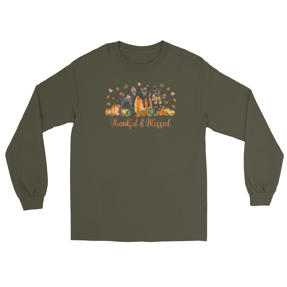 Blessed Goaties Long Sleeve T-Shirt by Katie Van Slyke - Military Green