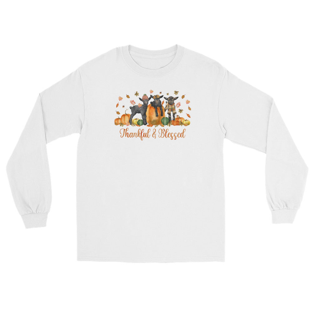 Blessed Goaties Long Sleeve T-Shirt by Katie Van Slyke - White