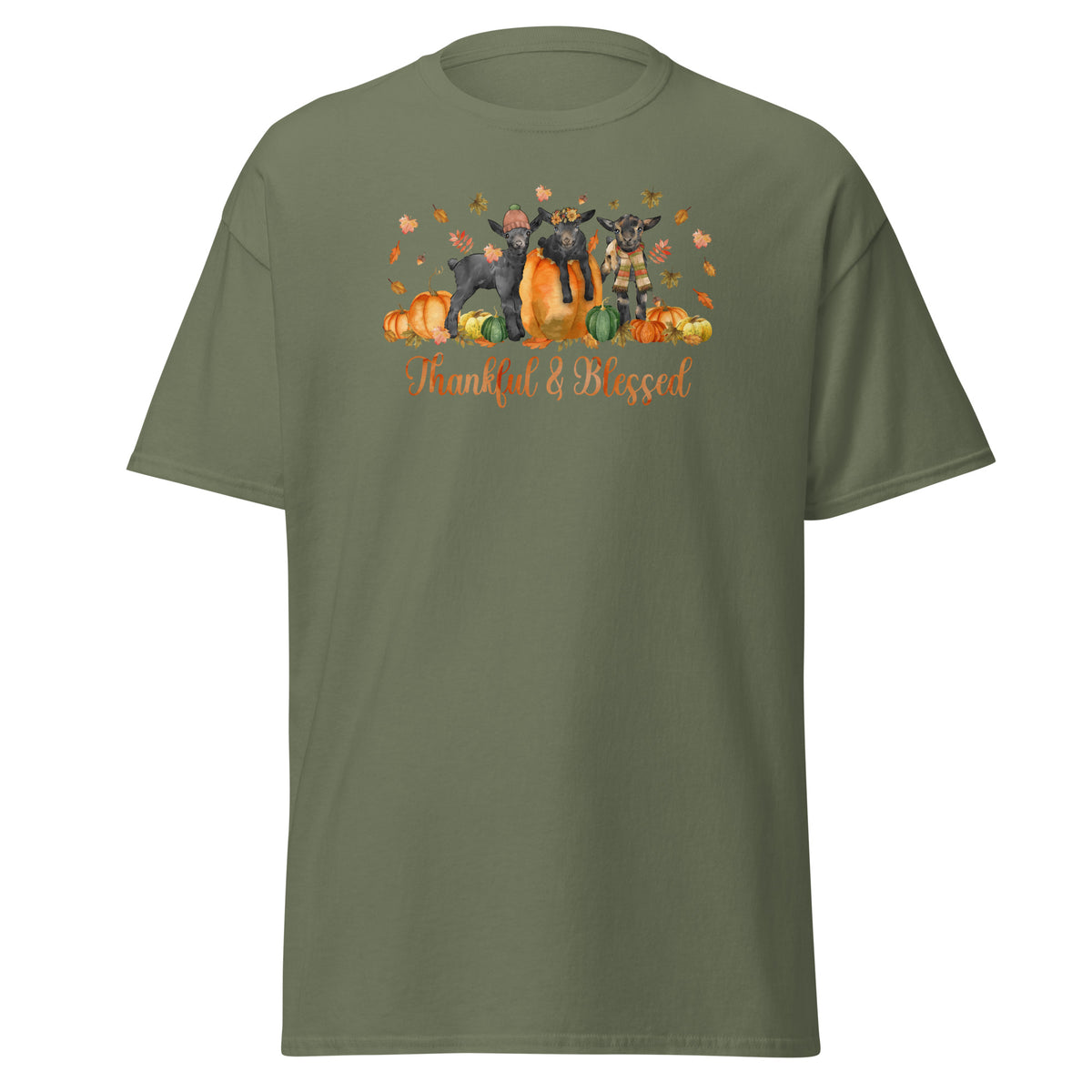 Blessed Goaties T-Shirt by Katie Van Slyke - Military Green