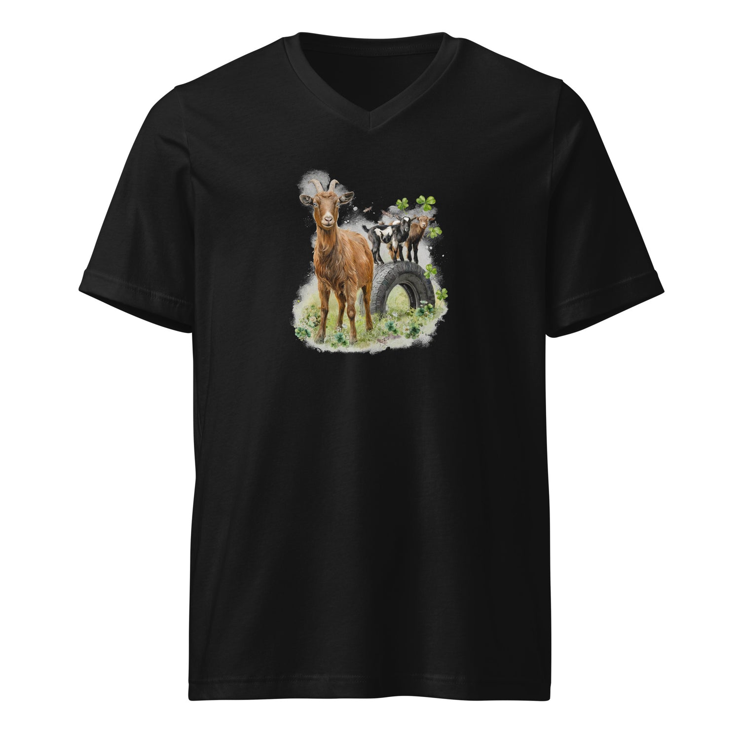 clover-and-cricket-v-neck-t-shirt-by-katie-van-slyke-black