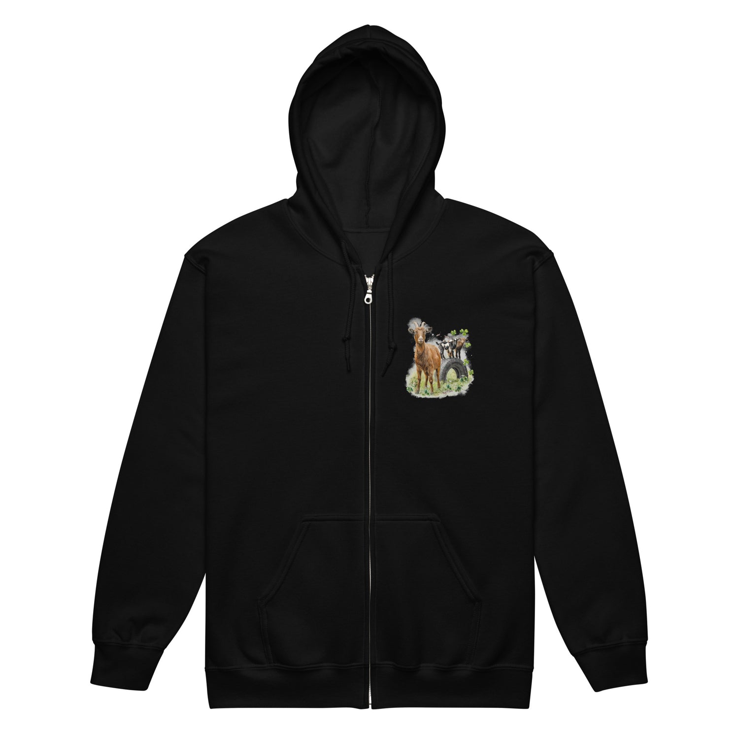clover-and-cricket-zip-up-hoodie-by-katie-van-slyke-black