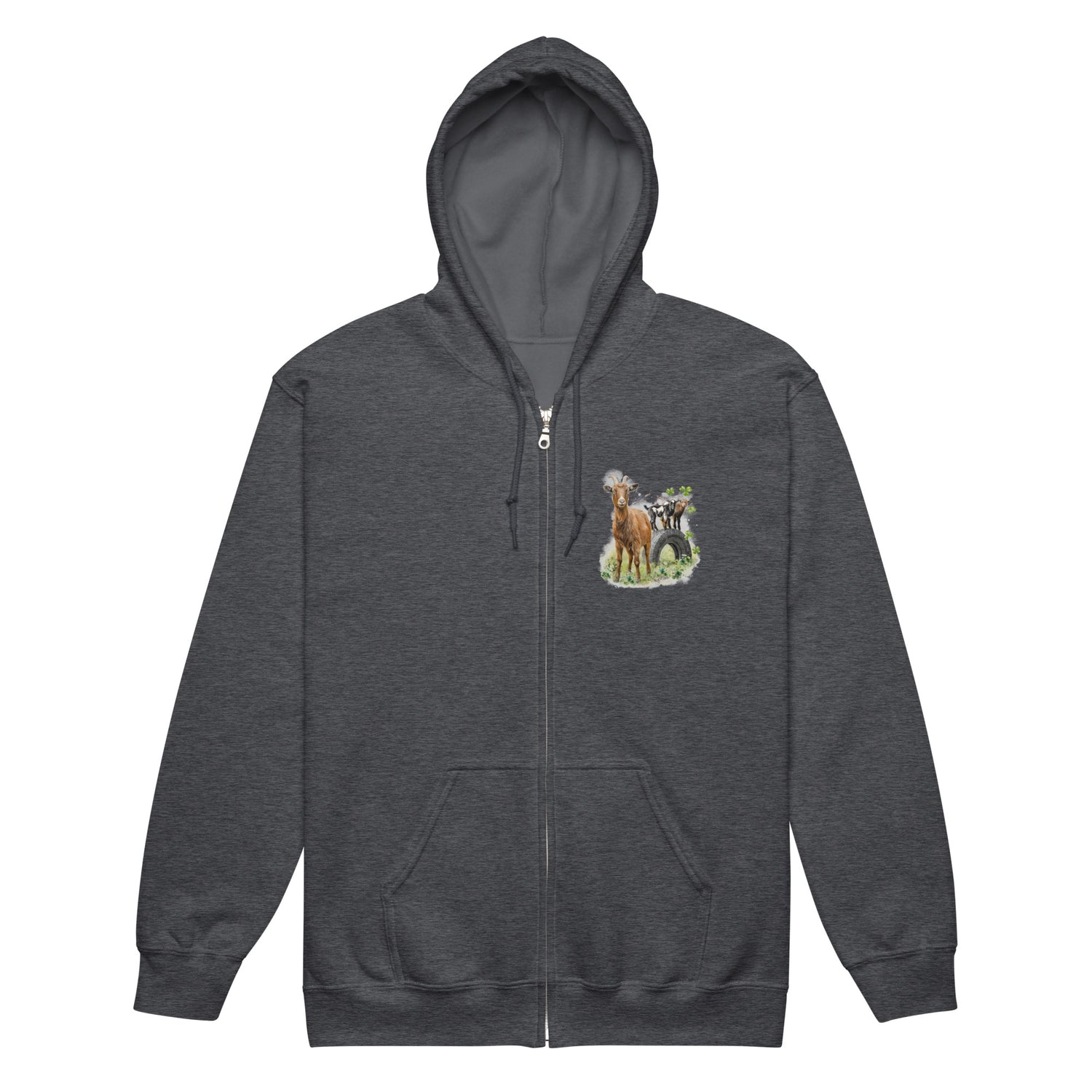 clover-and-cricket-zip-up-hoodie-by-katie-van-slyke-dark-heather