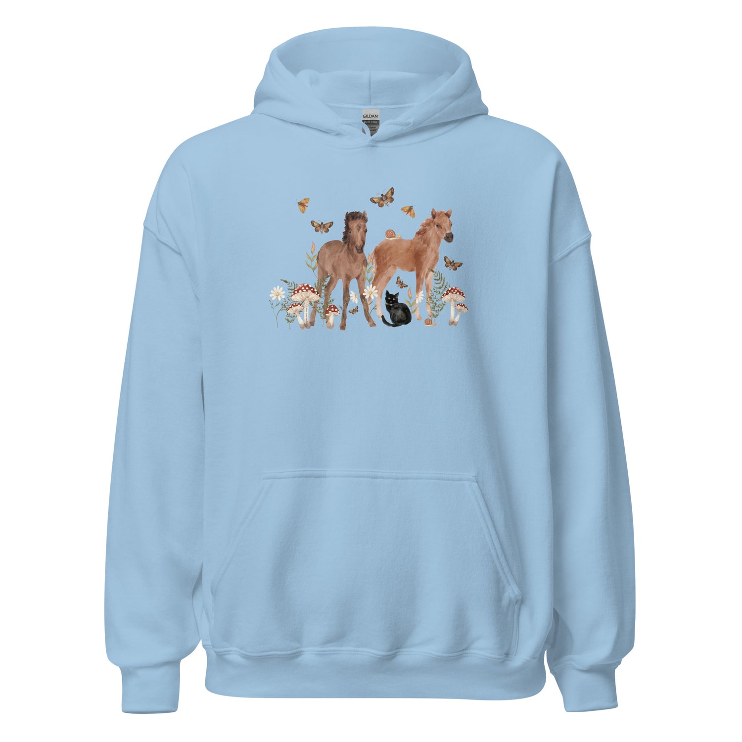 Gidget and Ginny Hoodie by Katie Van Slyke - Light Blue