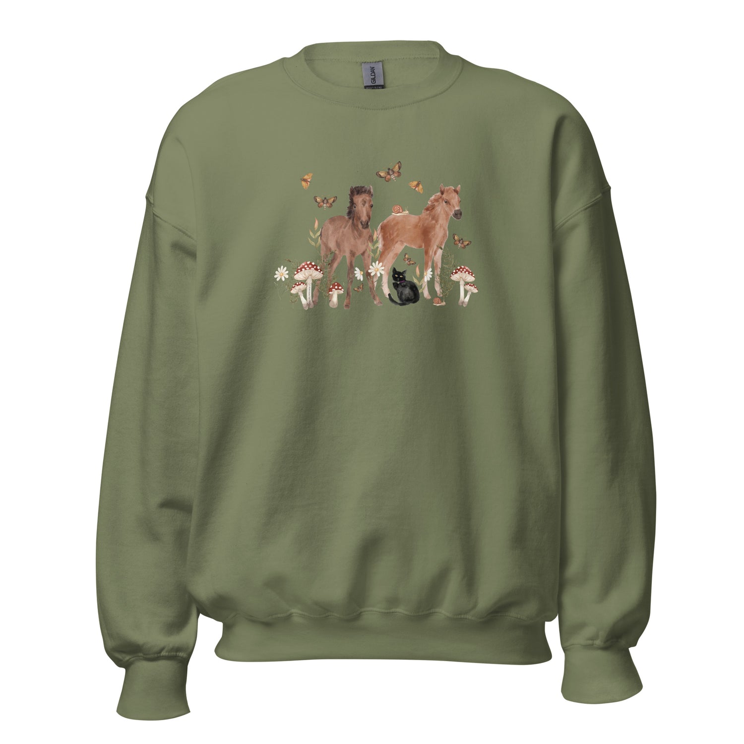 Gidget and Ginny Sweatshirt by Katie Van Slyke - Military Green