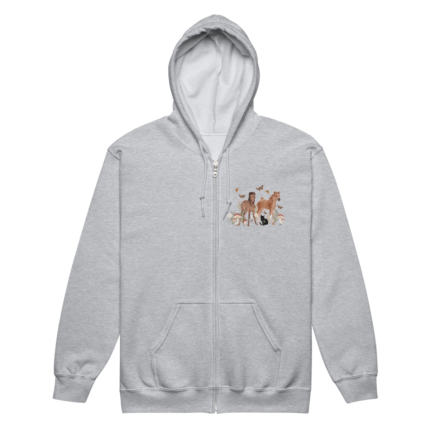 Gidget and Ginny Zip-Up Hoodie by Katie Van Slyke - Sport Grey