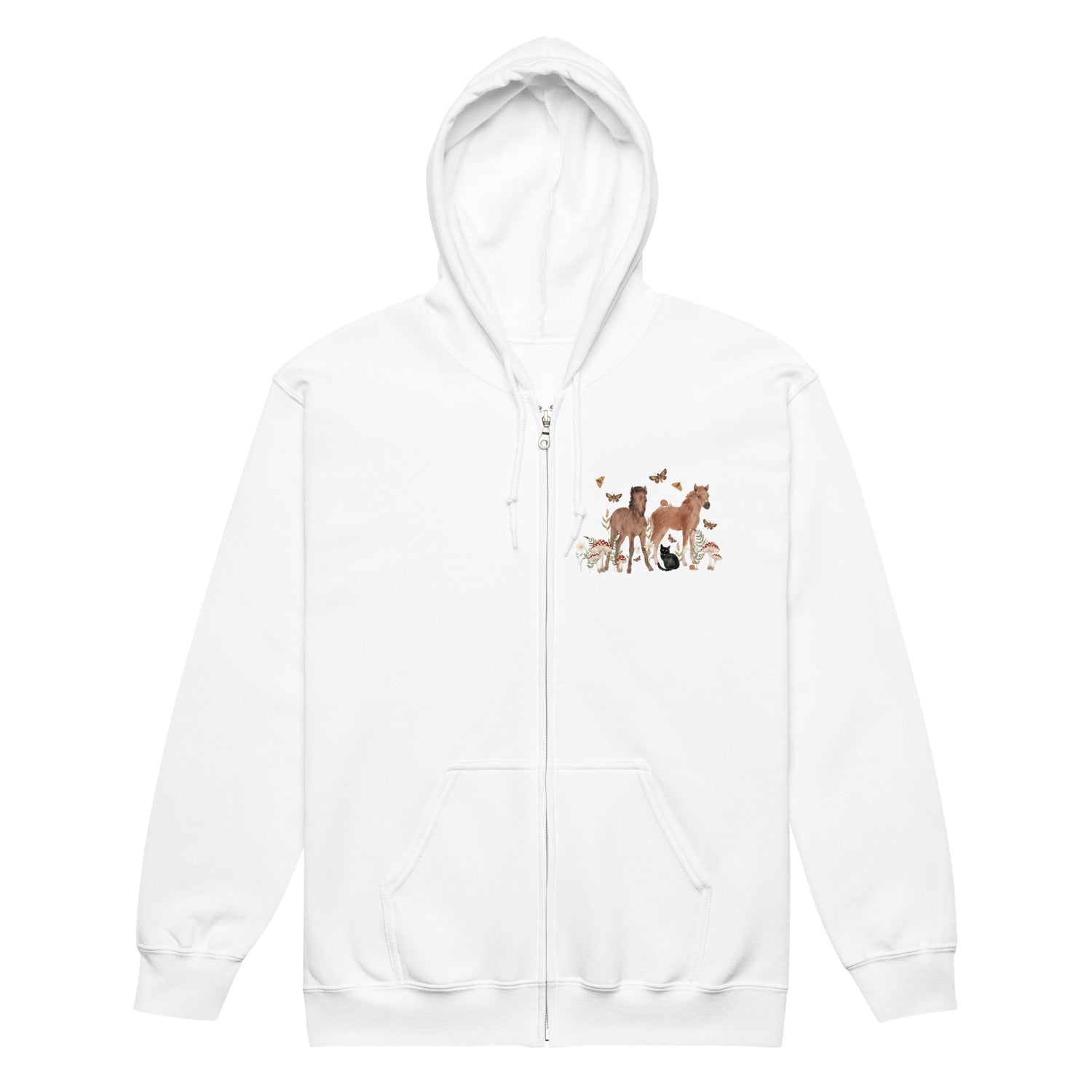 Gidget and Ginny Zip-Up Hoodie by Katie Van Slyke - White