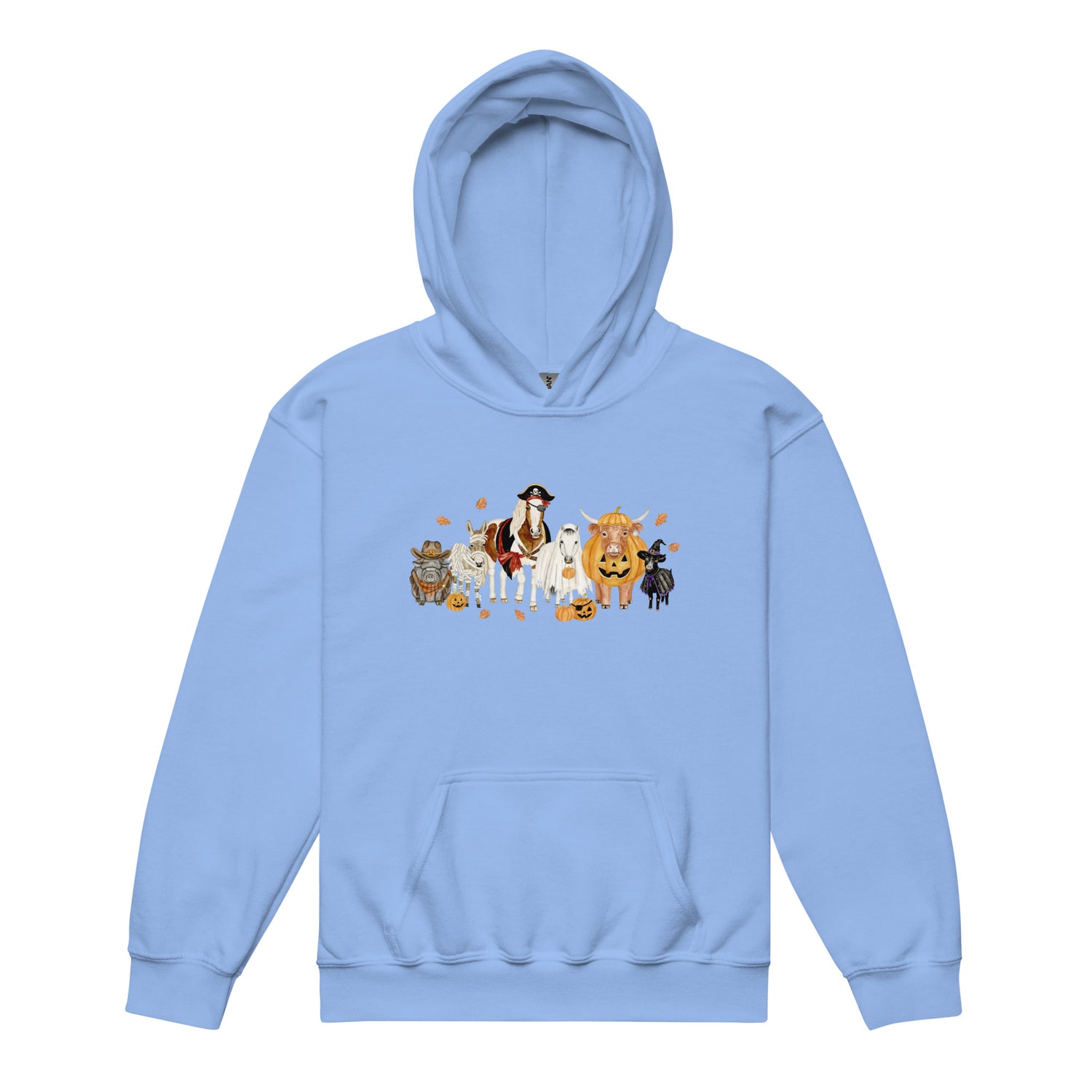 KIDS Spooky Crew Hoodie by Katie Van Slyke - Carolina Blue