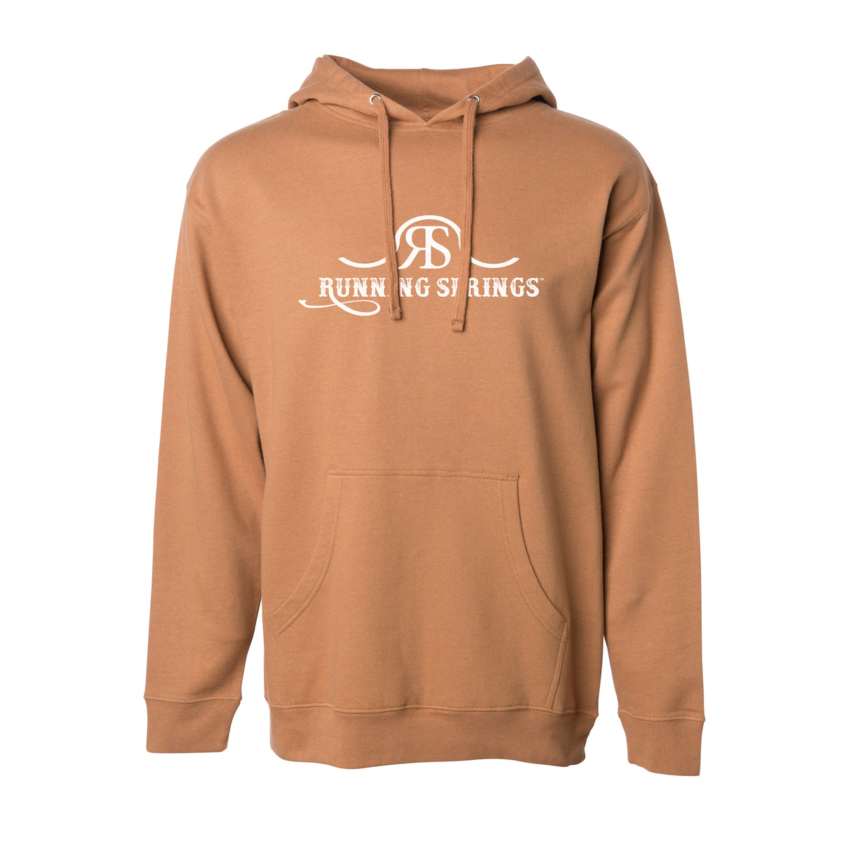 running-springs-saddle-brown-hoodie-front