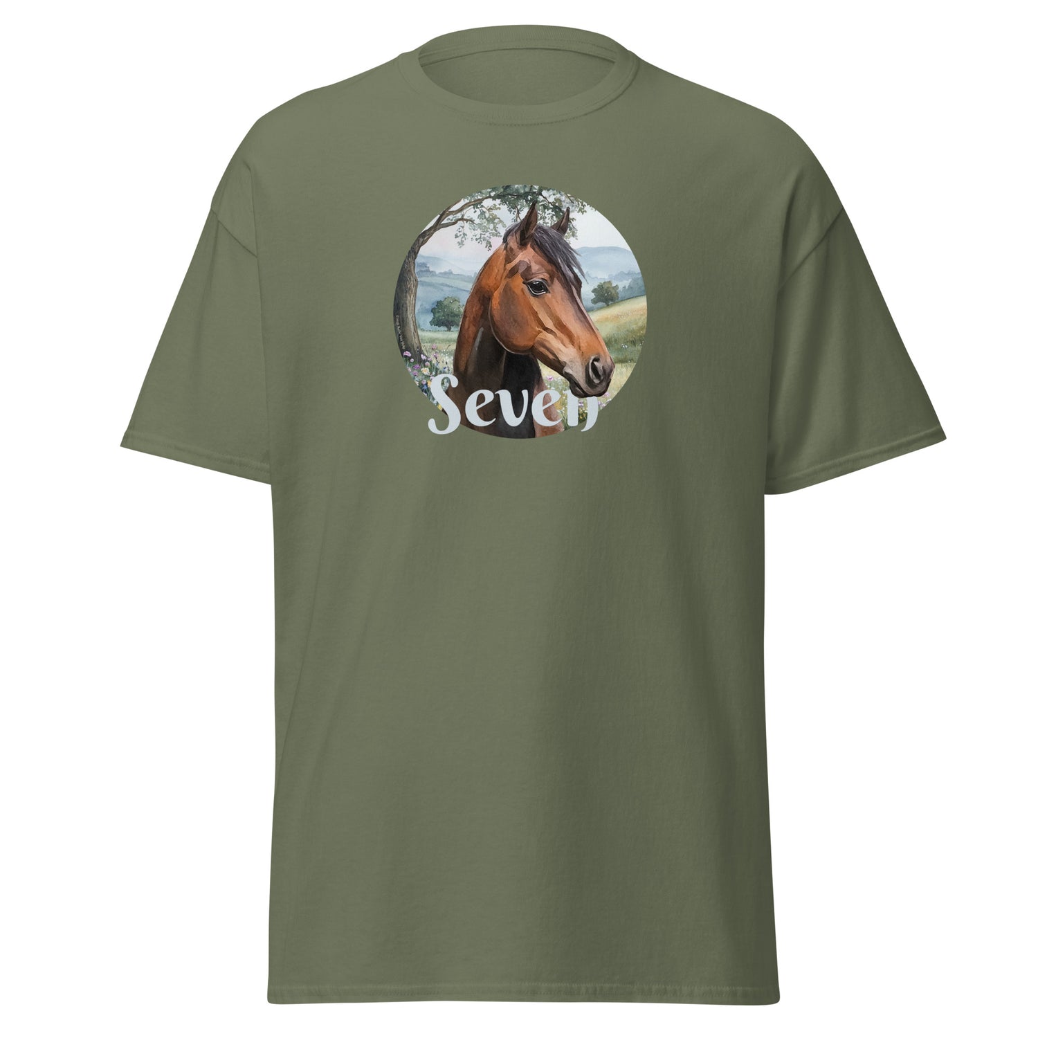 Seven T-Shirt by Katie Van Slyke - Military Green