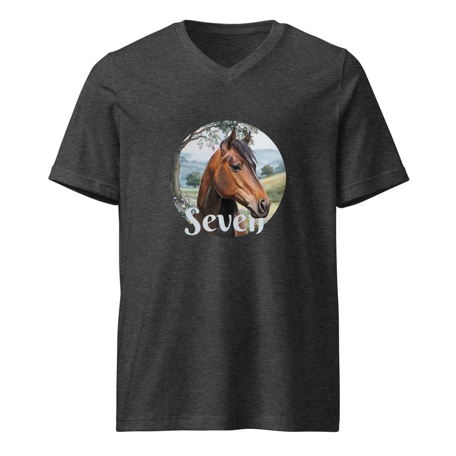 Seven V-Neck T-Shirt by Katie Van Slyke - Dark Grey Heather